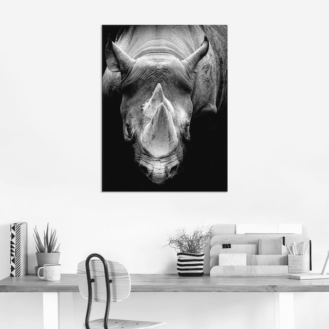 Artland Wandbild »Das Nashorn«, Wildtiere, (1 St.), als Alubild,  Leinwandbild, Wandaufkleber oder Poster in versch. Größen bestellen | BAUR