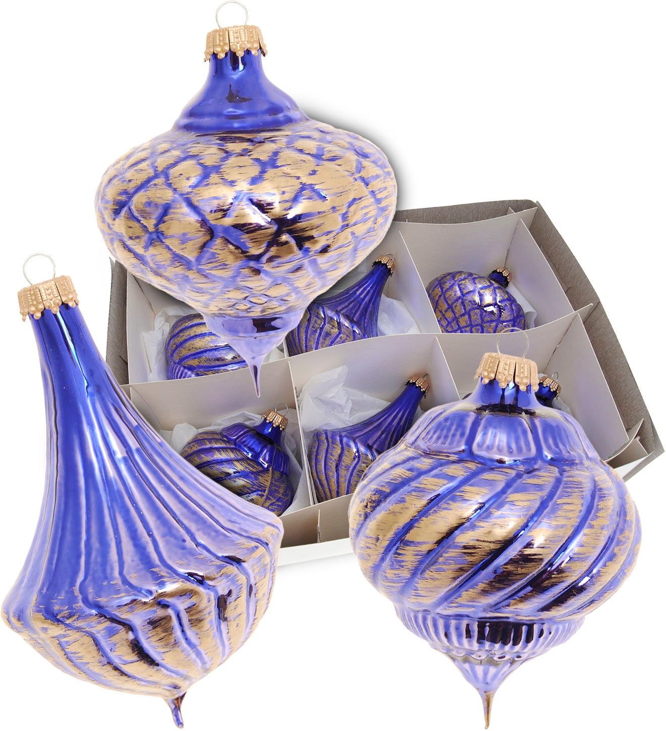 Guido Maria Kretschmer Home&Living Christbaumschmuck »Meerle, Weihnachtsbaumkugel, Christbaumkugel«, (Set, 6 tlg.), Weihnachtsdeko aus Glas, mundgeblasen und handbemalt