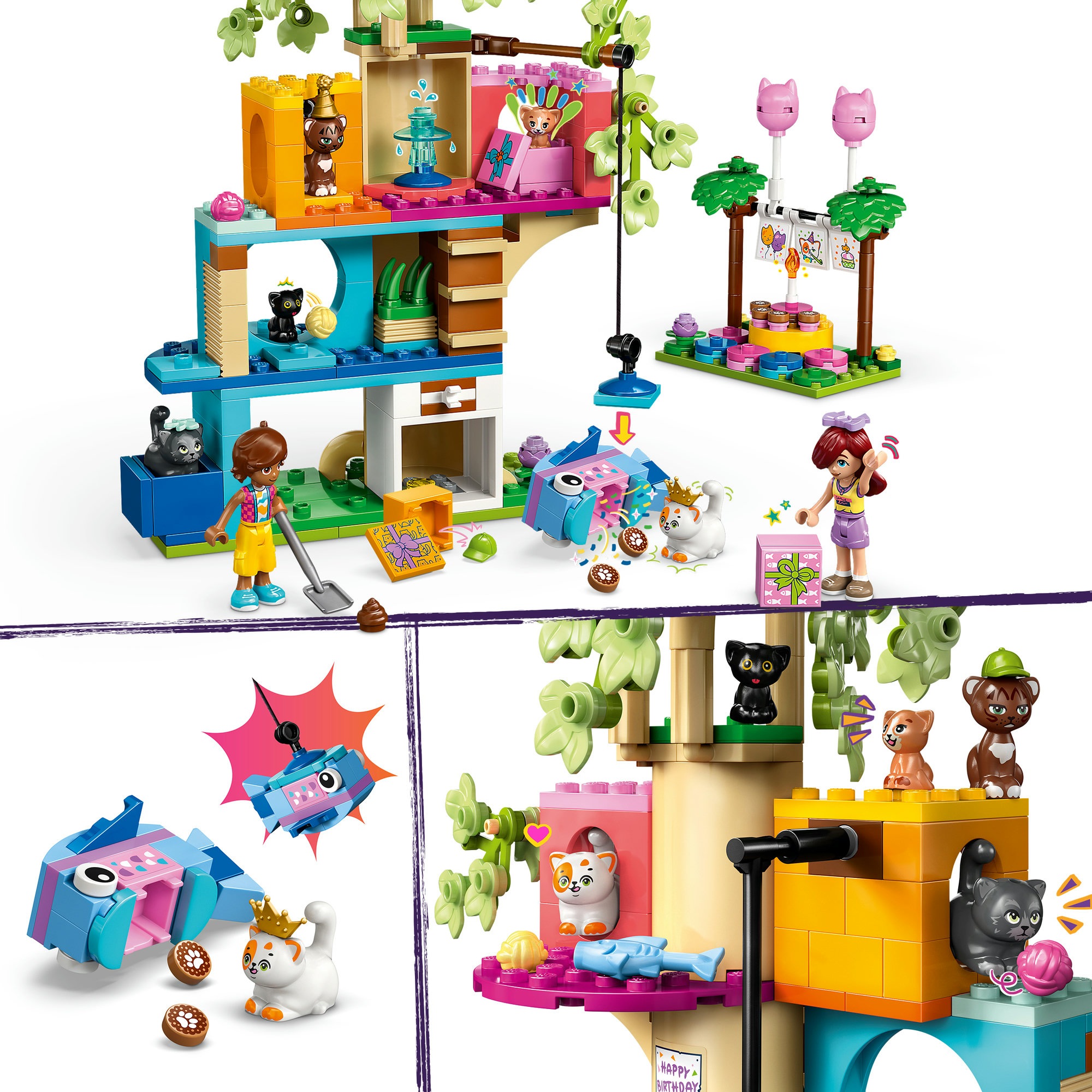 LEGO® Konstruktionsspielsteine »Katzengeburtstagsparty & Baumhaus (42666), LEGO Friends« Made in Europe