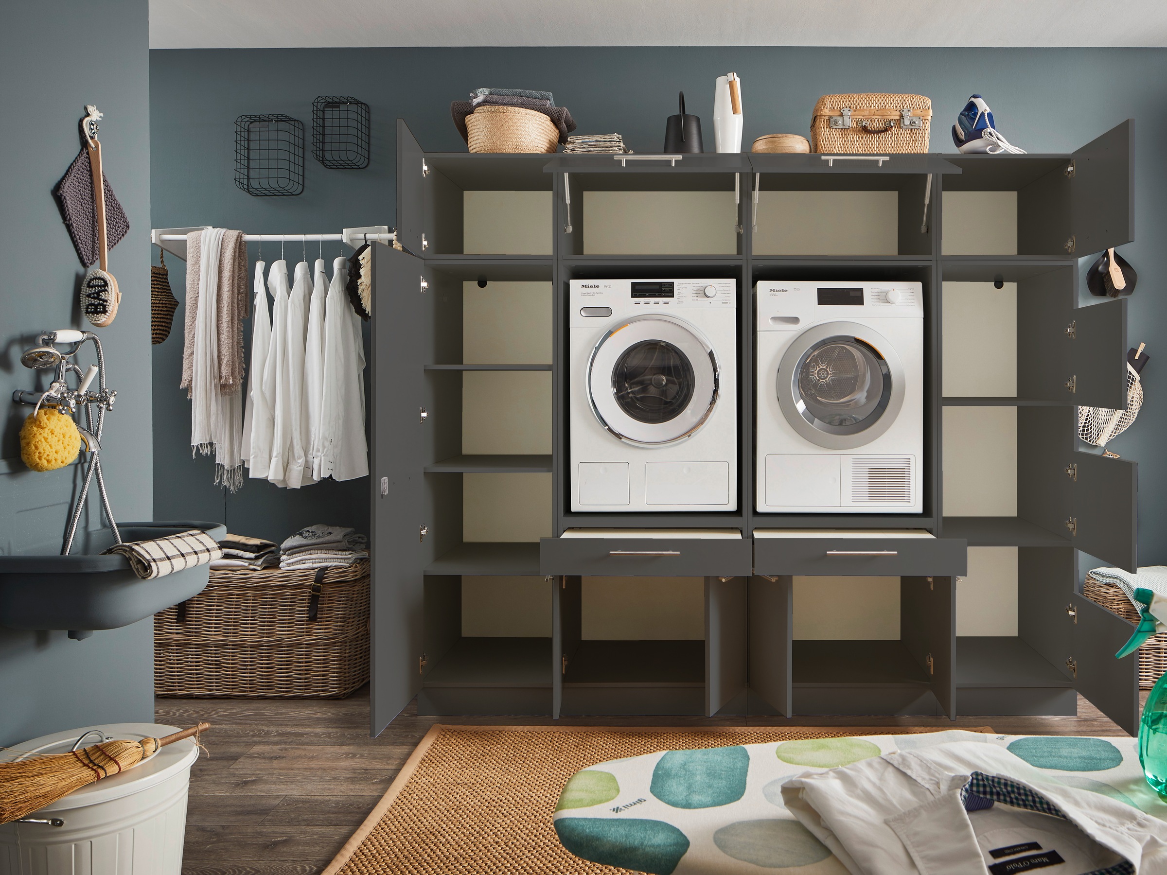 Laundreezy Mehrzweckschrank-Set »LAUNDREEZY LDSK15«, Breite 235 cm