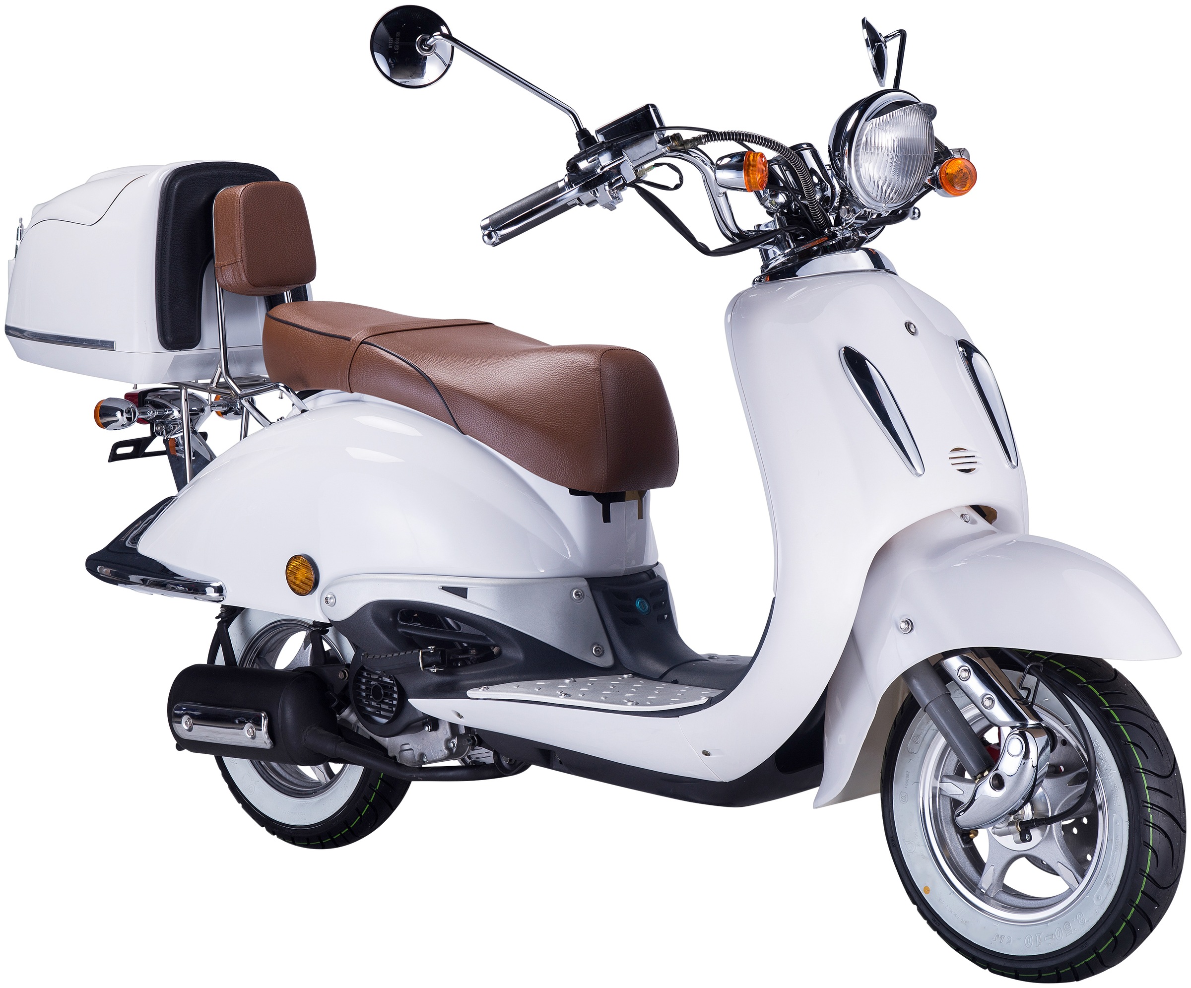 GT UNION Motorroller "Strada 125", 85 km/hweiß, braun, Motorroller, Luftgekühlter Motor