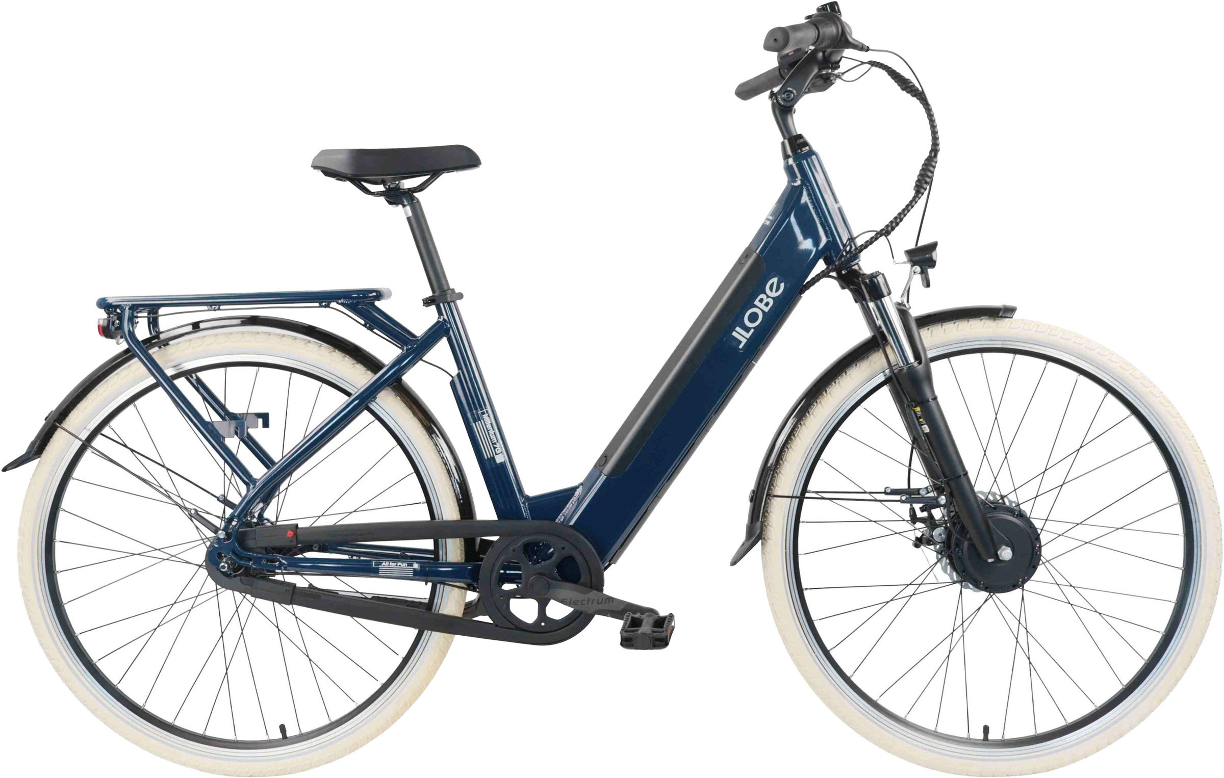 LLOBE E-Bike "City E-Bike 28" Millenium 7G", 47cm, 28 Zoll (71,12cm), blau, Elektrofahrräder