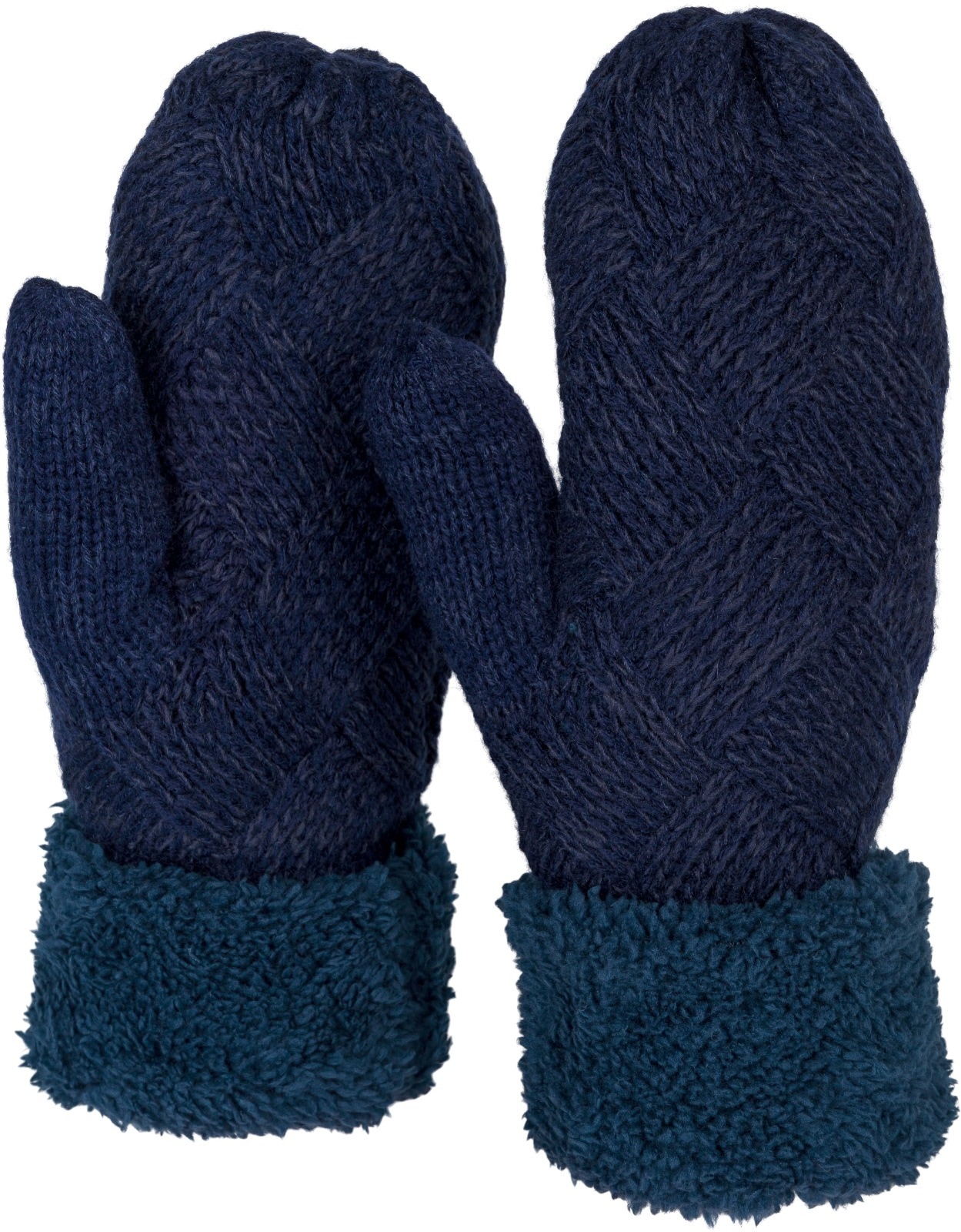styleBREAKER Fäustlinge "Strickhandschuhe Fäustlinge mit Rauten Muster und Fleece" 1 Stk.