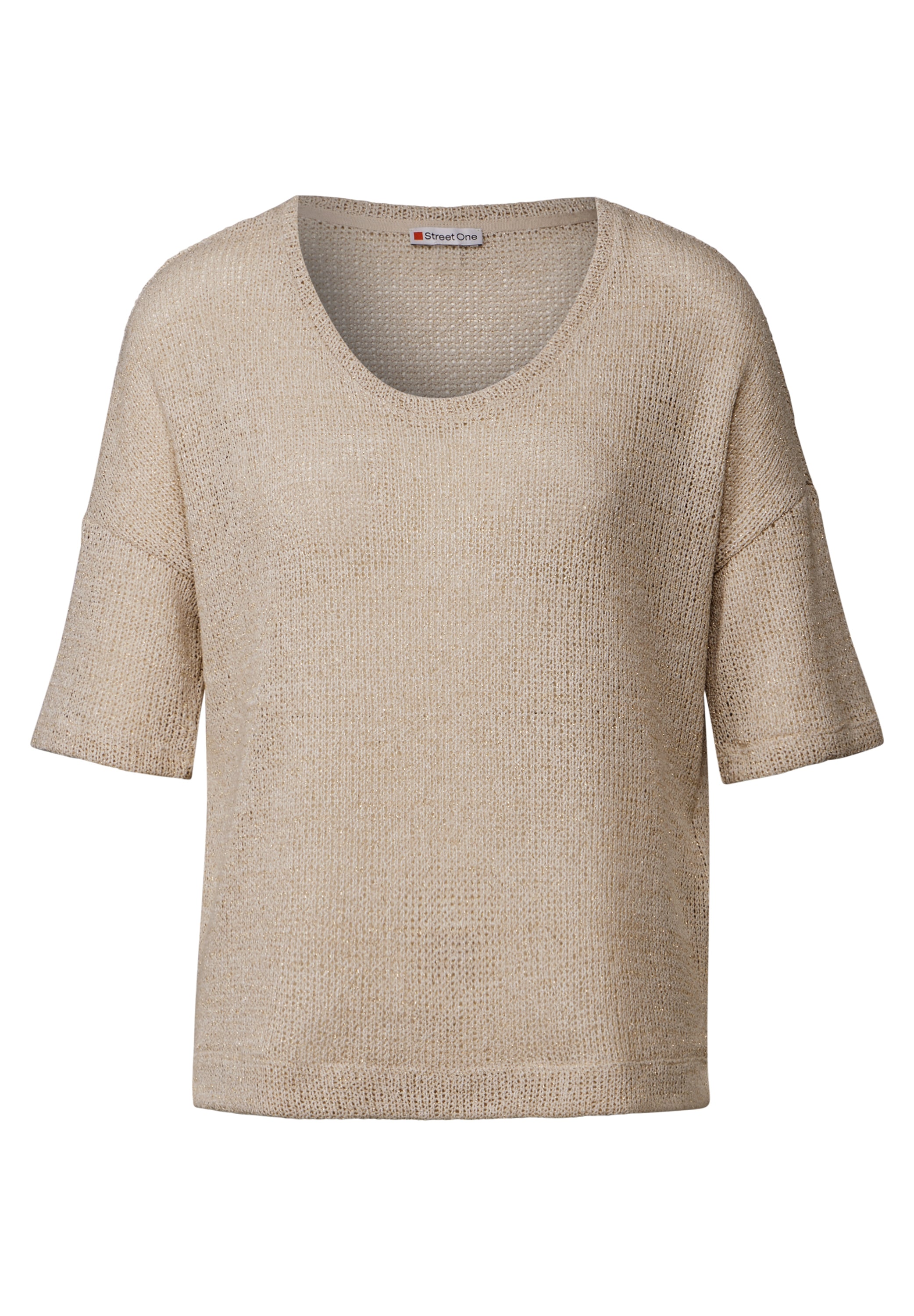 STREET ONE T-Shirt, mit abgerundetem V-Ausschnitt
