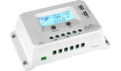 Solarladeregler »PWM Pro Laderegler 12V/24V - 20A USB-Port«, mit Verpolungsschutz