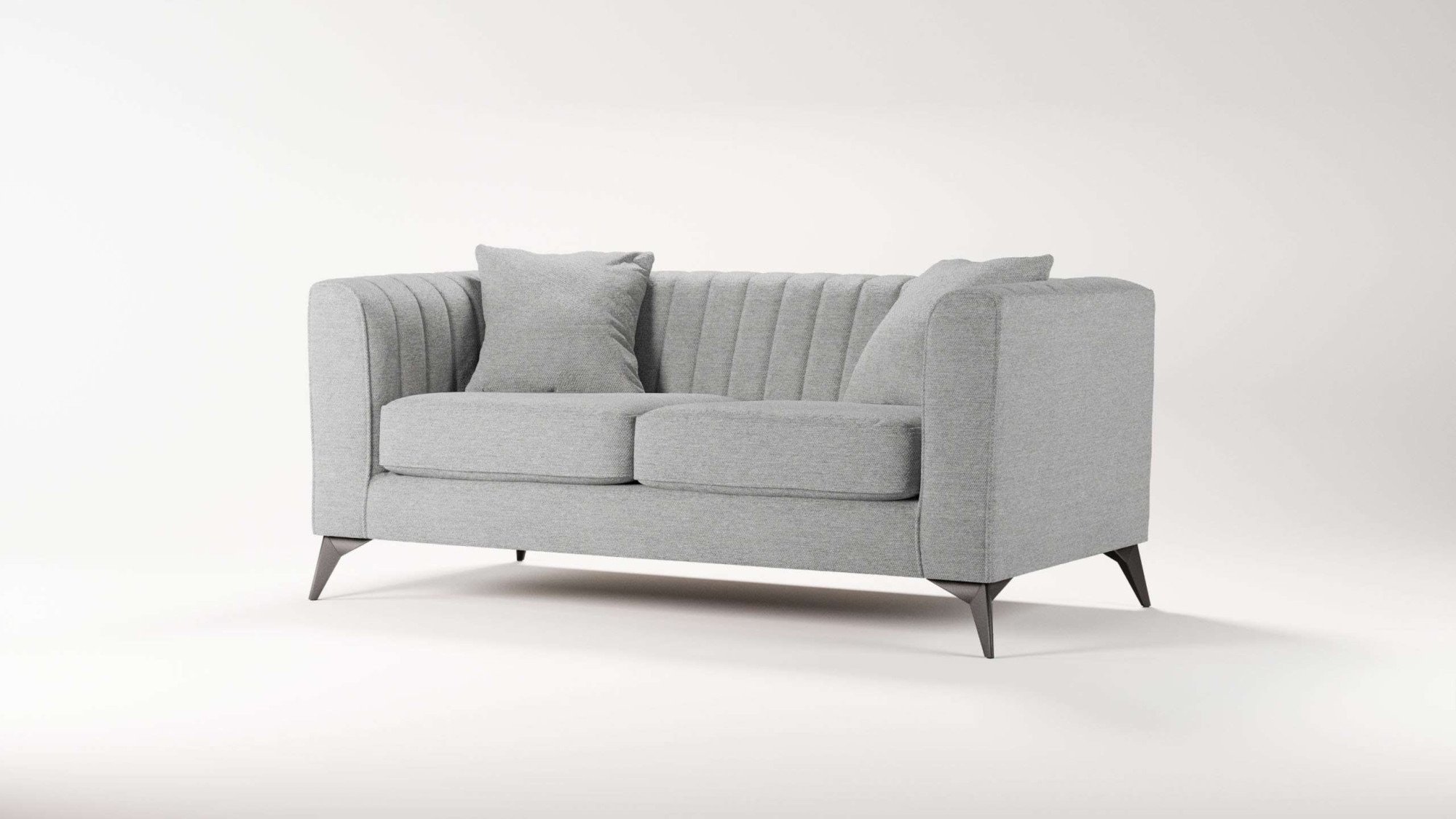 Places of Style 2-Sitzer »MATTHEW elegantes Designsofa, Maße B/T/H: 170/86/74 cm«, Steppung im Rücken, lose Sitzkissen, incl. Zierkissen