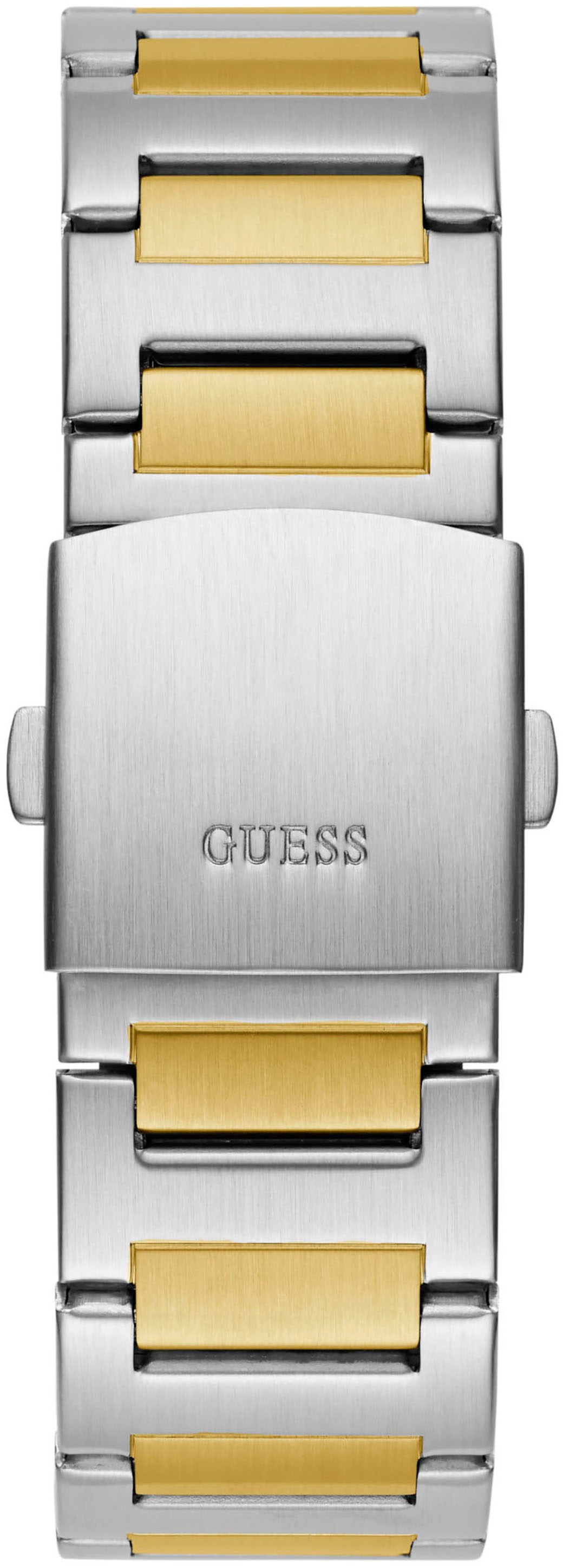 Guess Multifunktionsuhr »JET«, Quarzuhr, Armbanduhr, Herrenuhr, Datum, Edelstahlband, Mineralglas