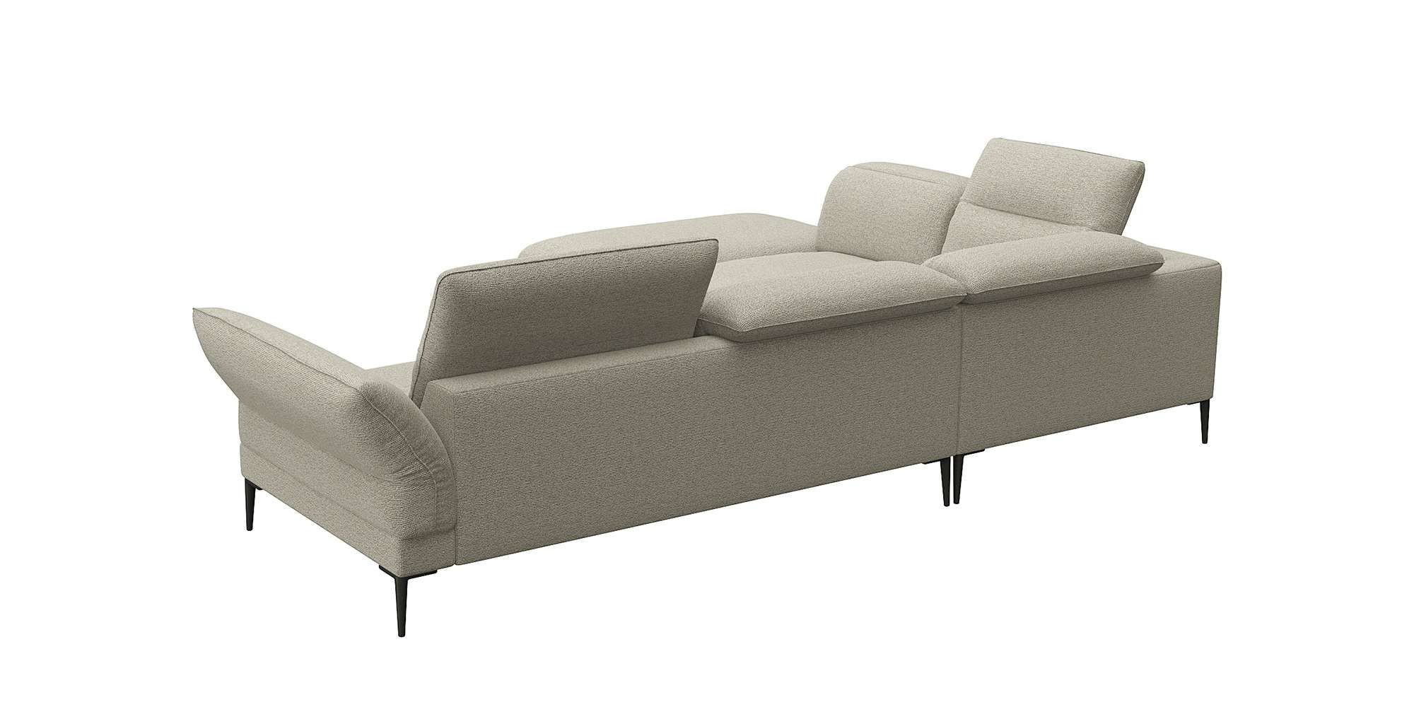 FLEXLUX Ecksofa »Salino, Funktionssofa mit Ottomane, Relaxsofa, Ecksofa«, Sofa mit Arm- und Kopfteil-Verstellungen, Kaltschaum & Stahl-Wellen