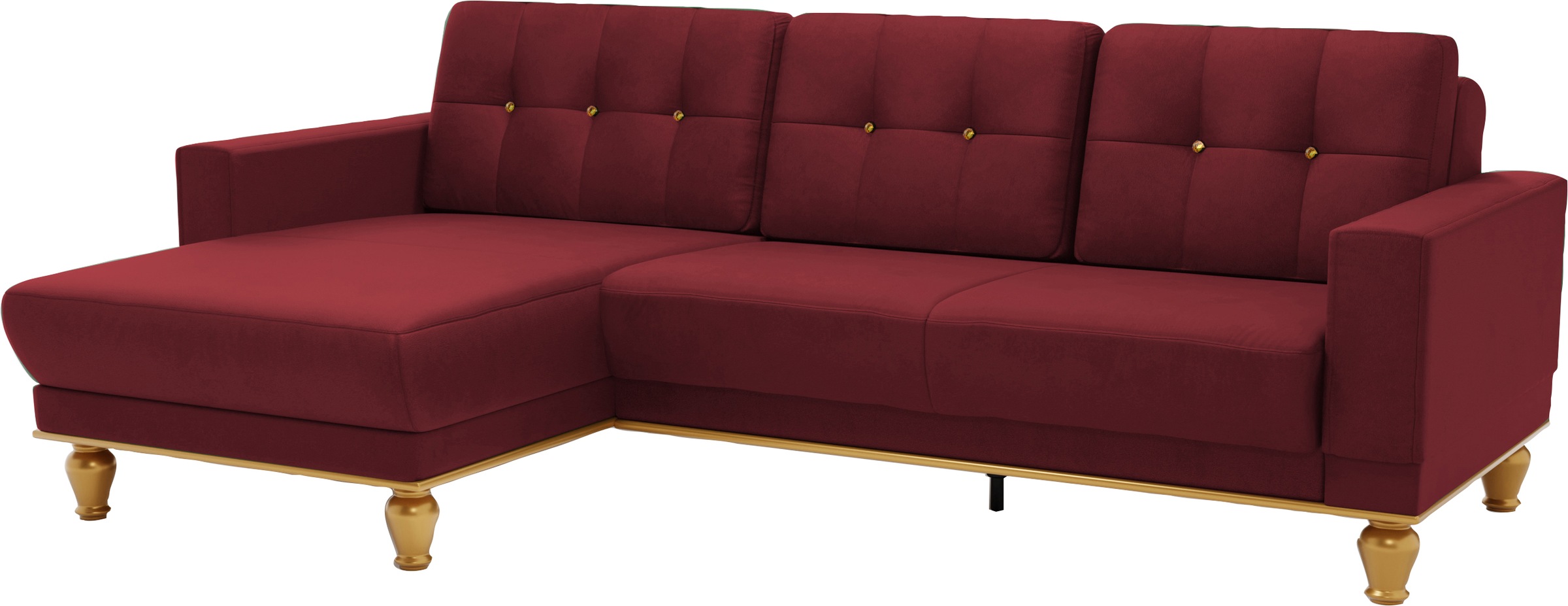 sit&more Ecksofa »Orient 5 L-Form«, mit Strass-Stein, wahlweise mit Bettfunktion und Bettkasten