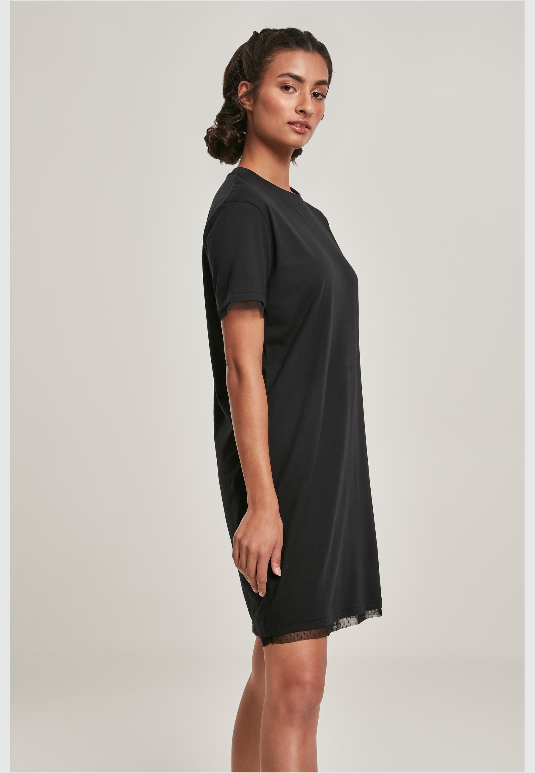 URBAN CLASSICS Shirtkleid »Urban Classics Damen Ladies Boxy Lace Hem Tee Dress«, (1 tlg.)