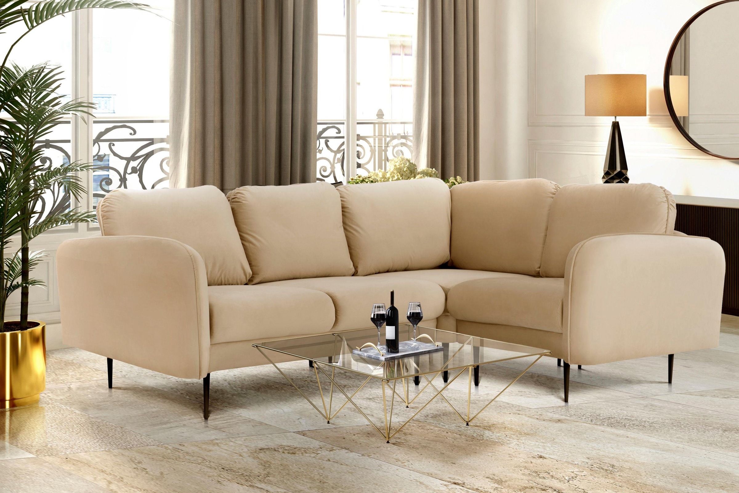 Home affaire Ecksofa "Skidi L-Form" mit losen Rückenkissen und Keder oben a günstig online kaufen