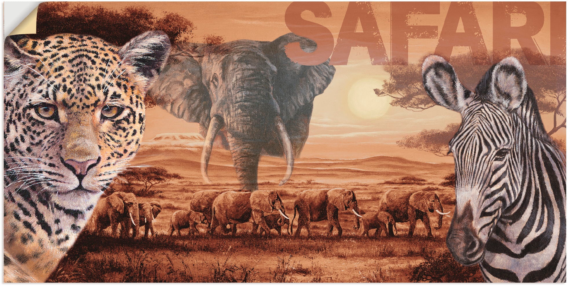 Wildtiere, BAUR Artland Wandbild St.) »Safari«, | (1