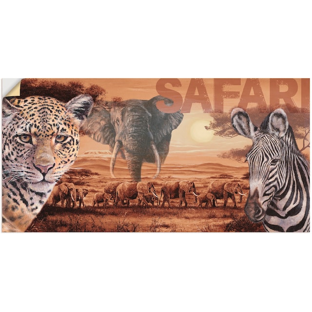 Artland Wandbild »Safari«, Wildtiere, (1 St.) | BAUR