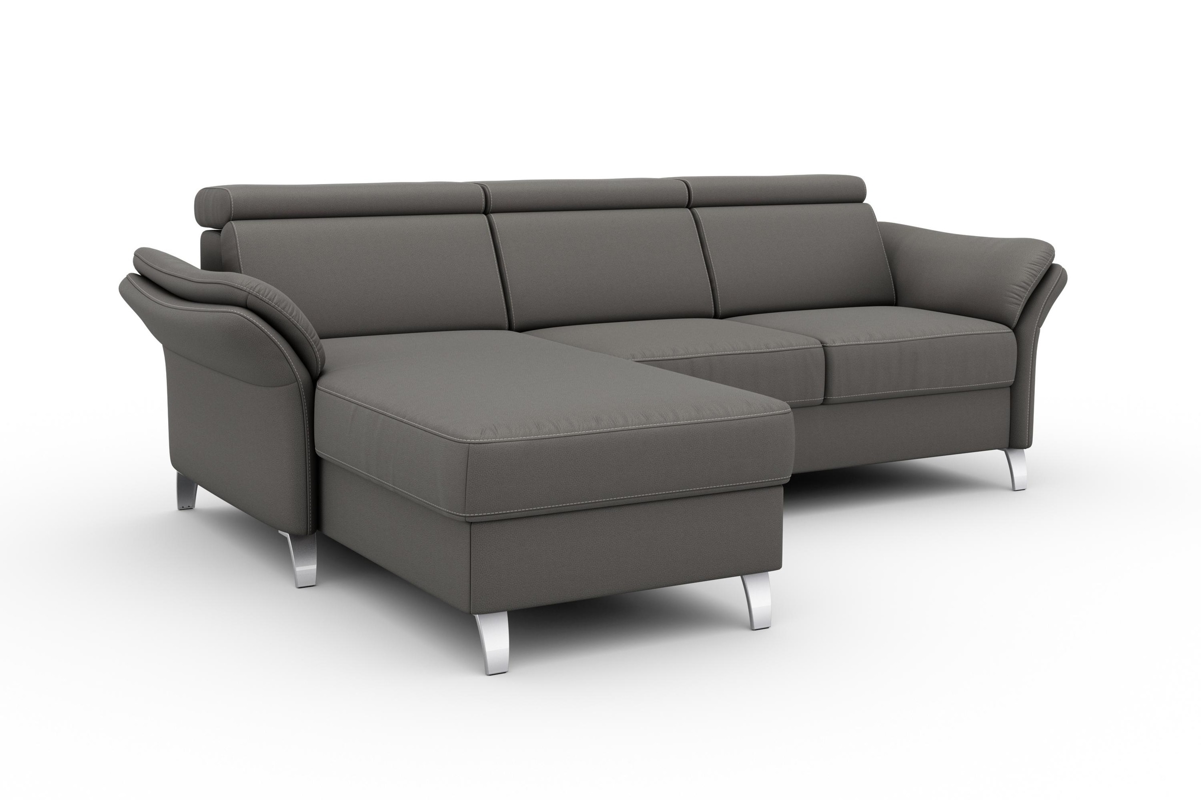 sit&more Ecksofa »Vincenzo L-Form«, inklusive Kopfteilverstellung, wahlweise mit Bettfunktion, Bettkasten