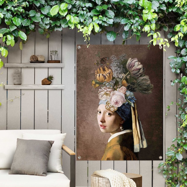 Reinders! Poster »Vermeer Blumenmädchen mit dem Perlenohrring«, Outdoor für  Garten oder Balkon bestellen | BAUR