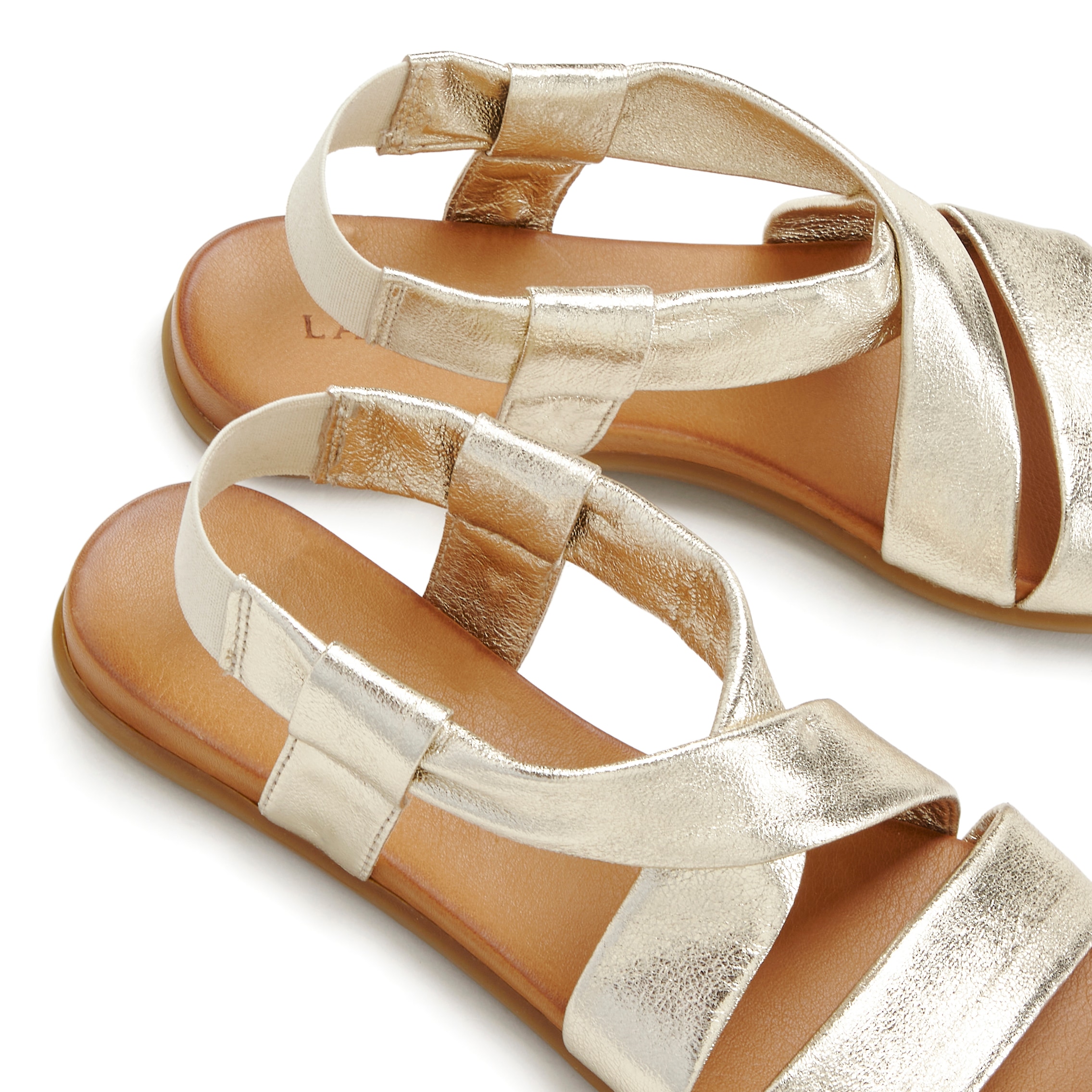 LASCANA Sandale »Sommerschuh«, aus Leder mit raffinierten Riemchen, Sandalette, Sommerschuh