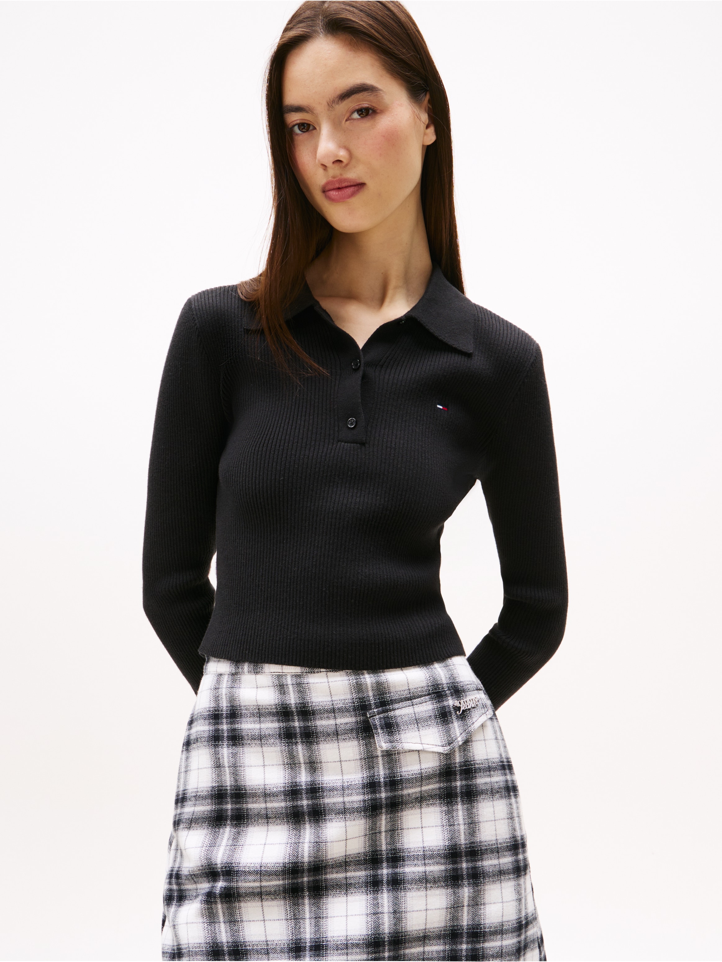 Tommy Jeans Polokragenpullover "TJW ESSENTIAL POLO LS SWEATER" günstig online kaufen