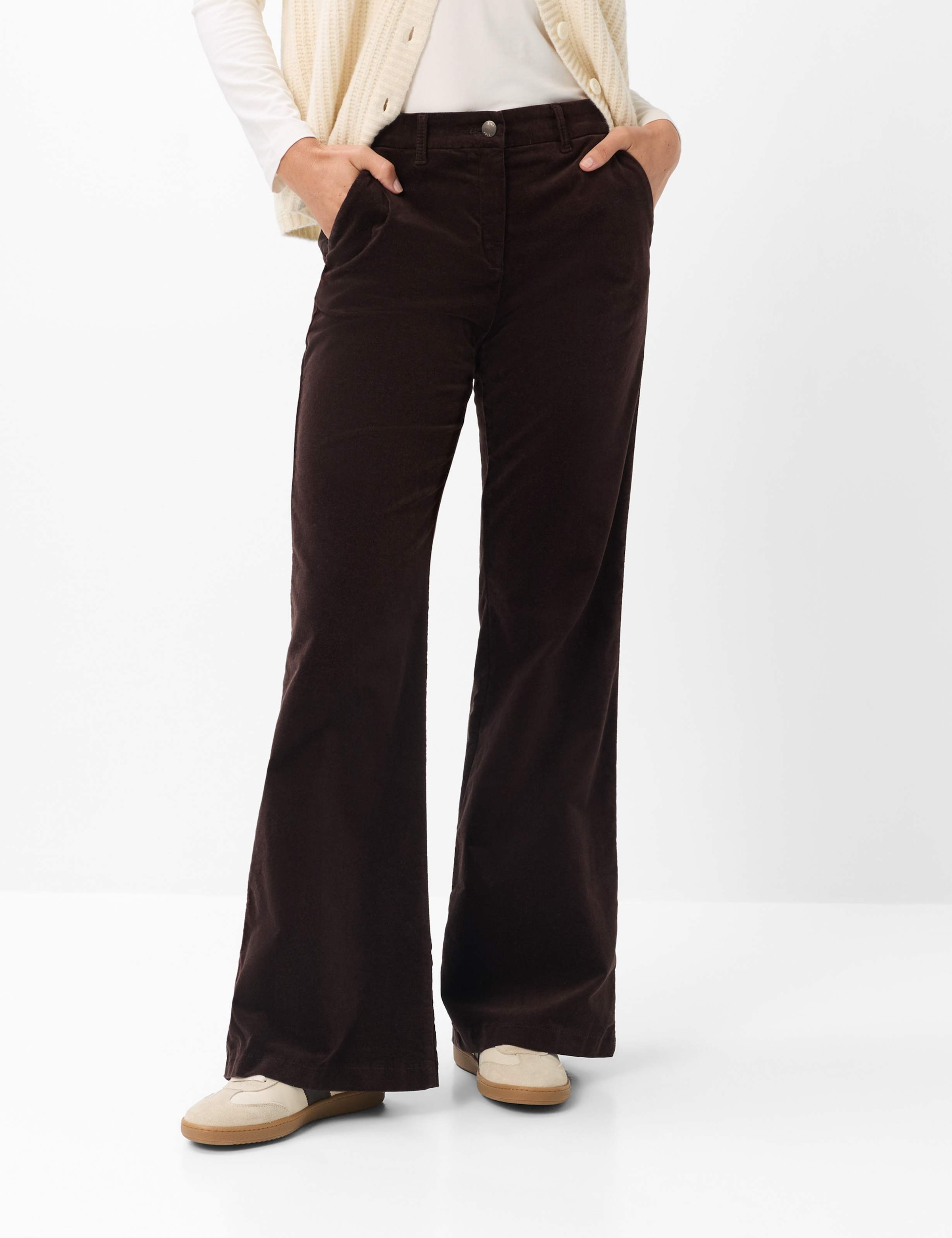 BRAX Damen 5-Pocket-Hose "Style MAINE", braun, Gr. 19, Web, 74% Baumwolle, 25% Viskose, 1% Elasthan, Hosen