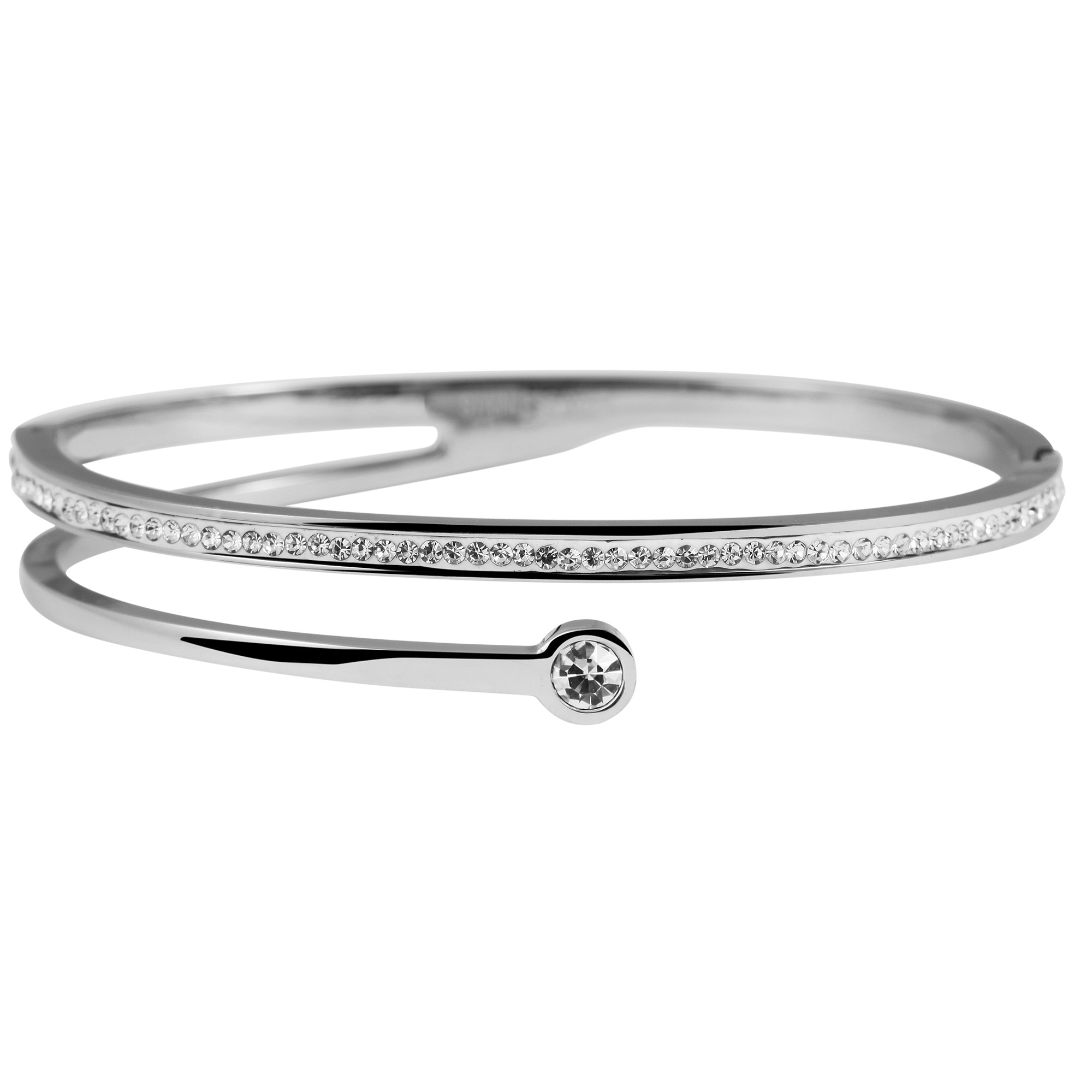 ADELIA ́S Damen Edelstahlarmband "Damen Armband aus Edelstahl mit Similisteine", Edelstahl, silber, Edelstahl, Armbänder