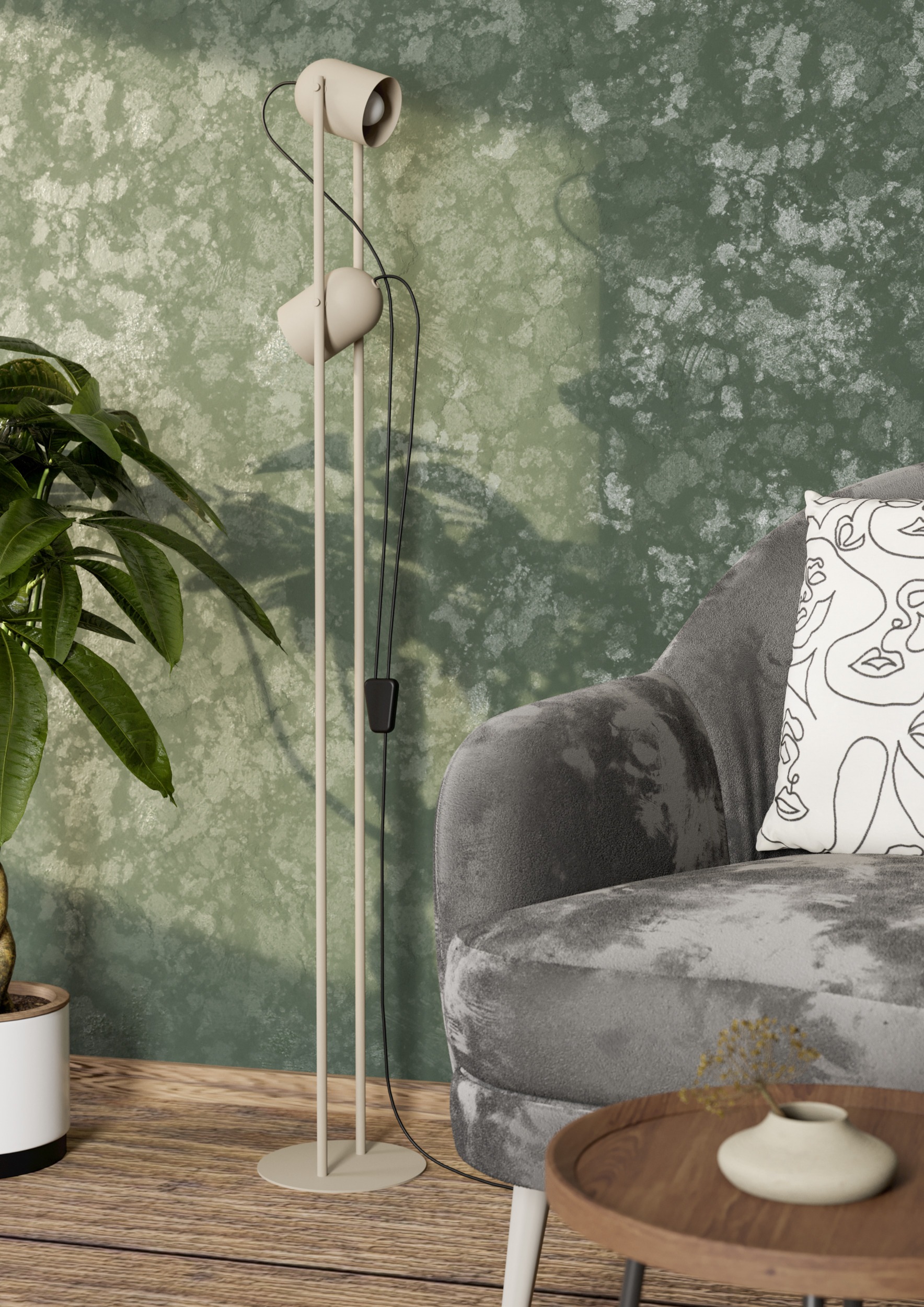 EGLO Stehlampe »TILSTON Stehlampe - Stahl - E14 - 2X8W - IP20« E14 1 Stk. Standlampe, 2 schwenkbare Spots, Leselampe, L12,5 x B13 x H142,5 cm