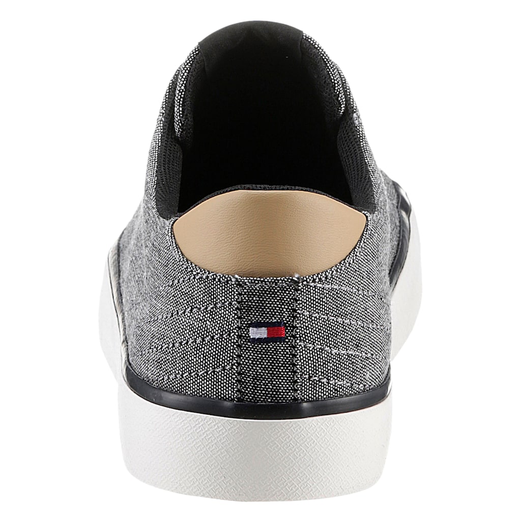 Tommy Hilfiger Sneaker »TH HI VULC LOW CHAMBRAY«, mit Logoschriftzug, Freizeitschuh, Halbschuh, Schnürschuh