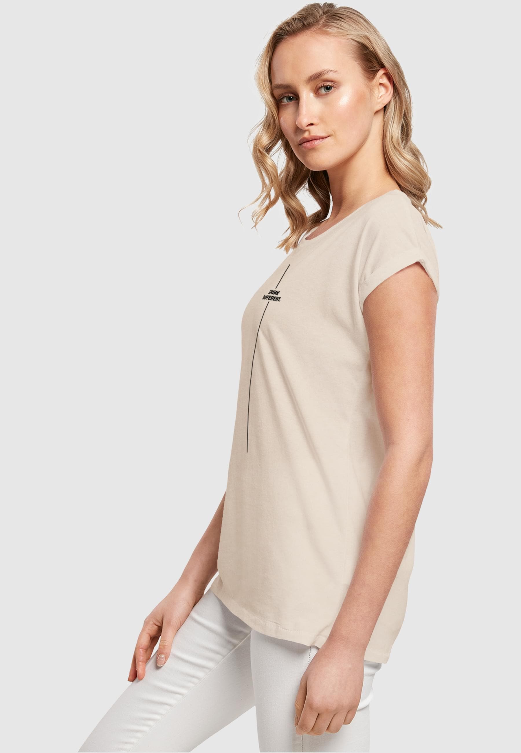 Merchcode T-Shirt »Merchcode Damen Ladies Think Different Extended Shoulder Tee«, (1 tlg.)
