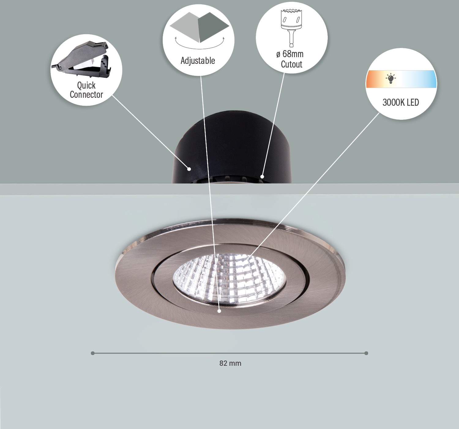 Paco Home Einbauleuchte »Rita«, LED Einbaustrahler Schwenkbar LED Strahler Spotlight Flach dimmbar