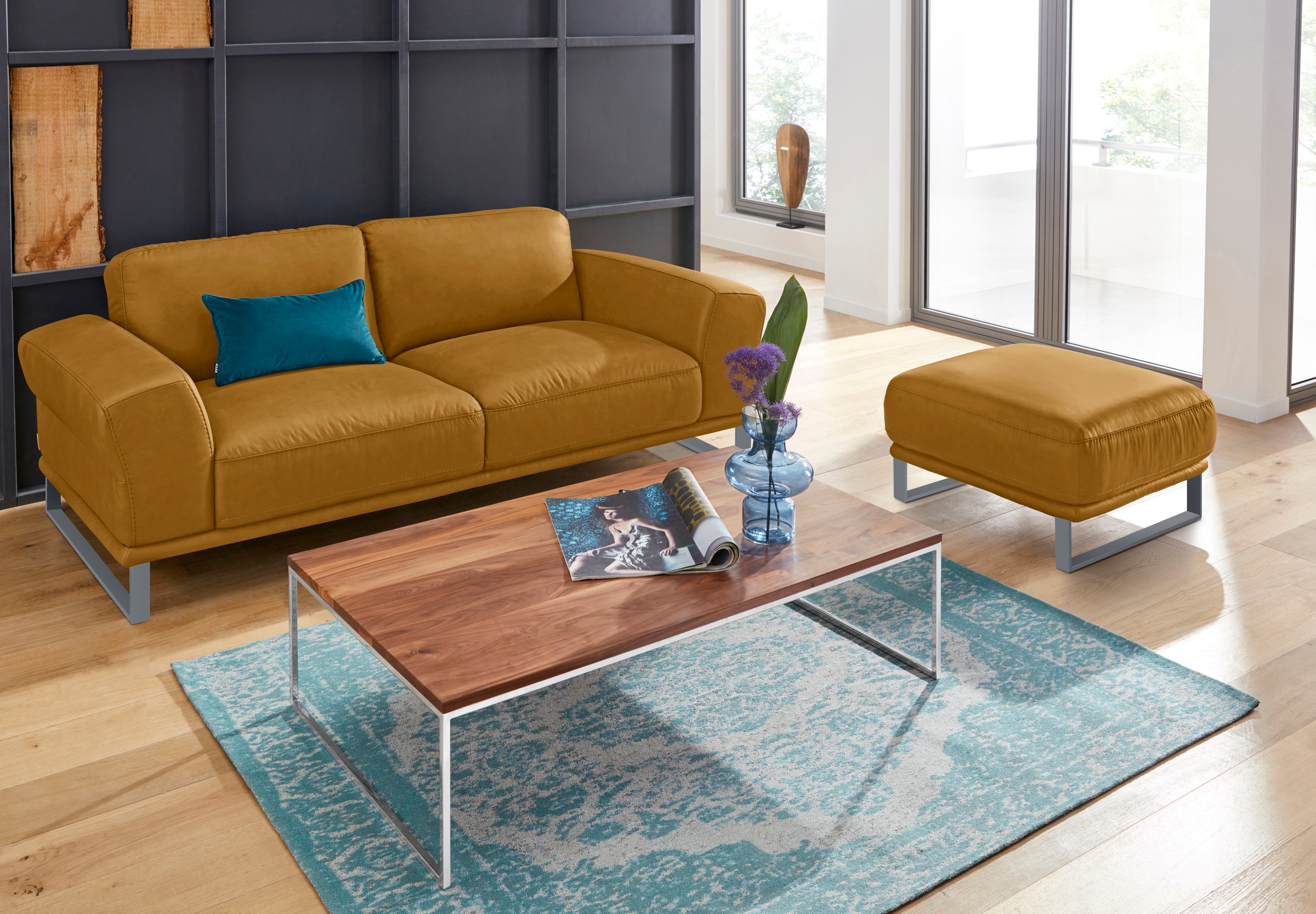 W.SCHILLIG 2,5-Sitzer »montanaa«, mit Metallkufen in Silber matt, Breite 212 cm
