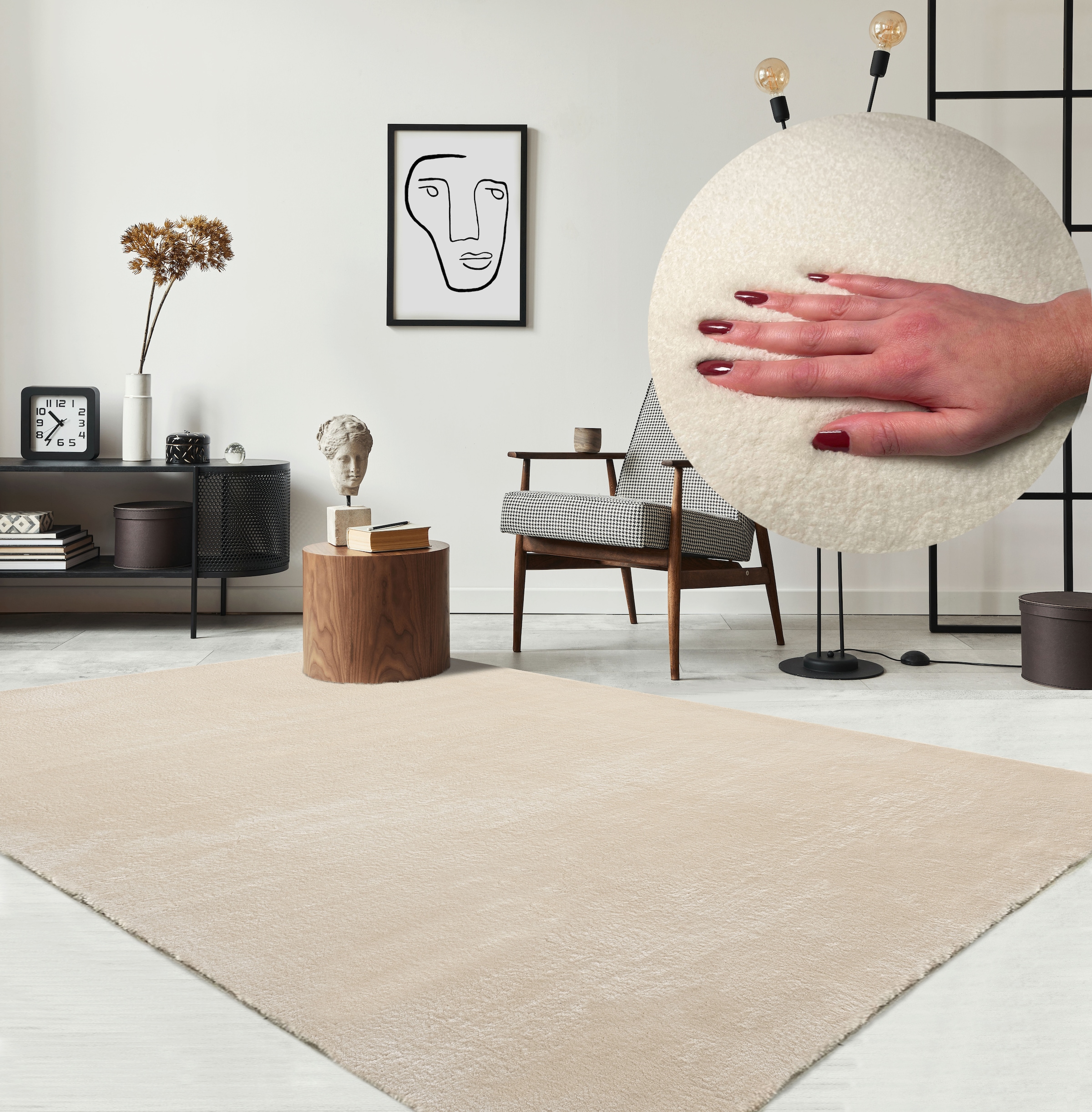 the carpet Teppich »Relax«, rechteckig, 16 mm Höhe, waschbarer Wohnzimmer Teppich modern rutschfest