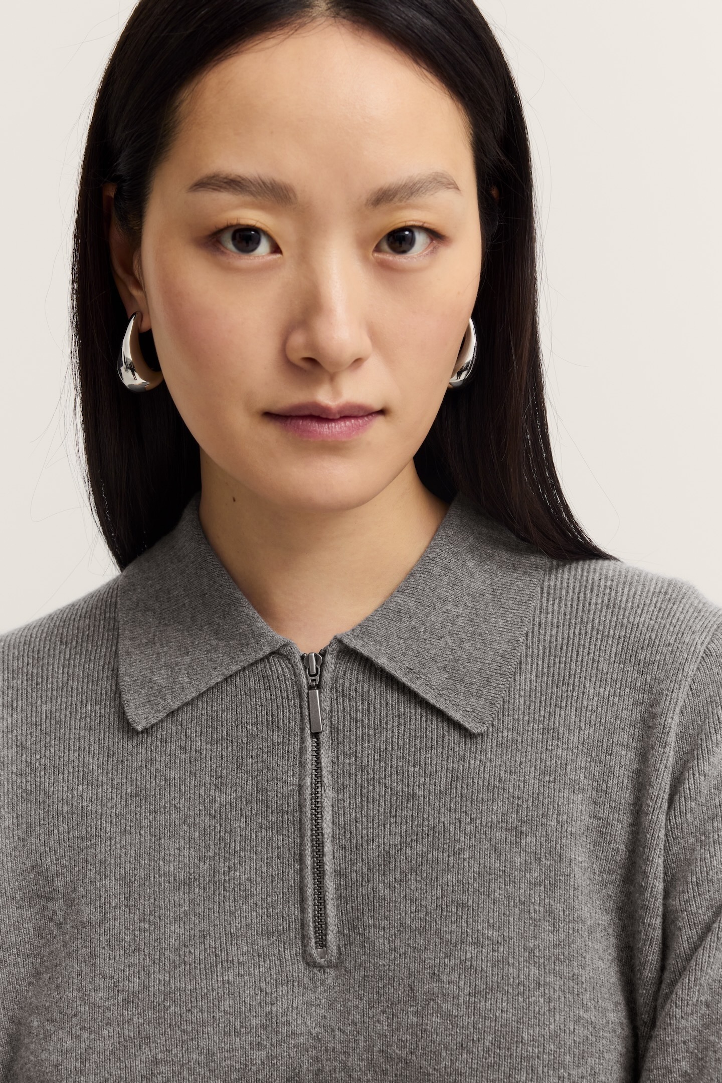 Bugatti Knit Polo Shirt Women's Gray XS 3
