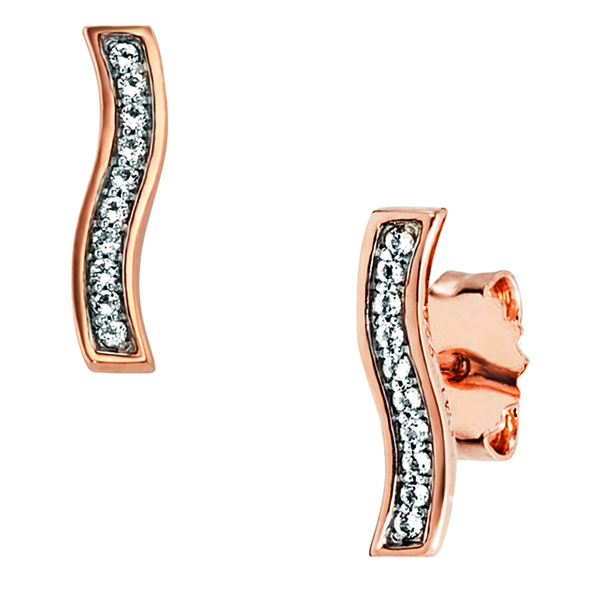 CAÏ Paar Ohrstecker »925/-Sterling Silber rotvergoldet Topas weiß«