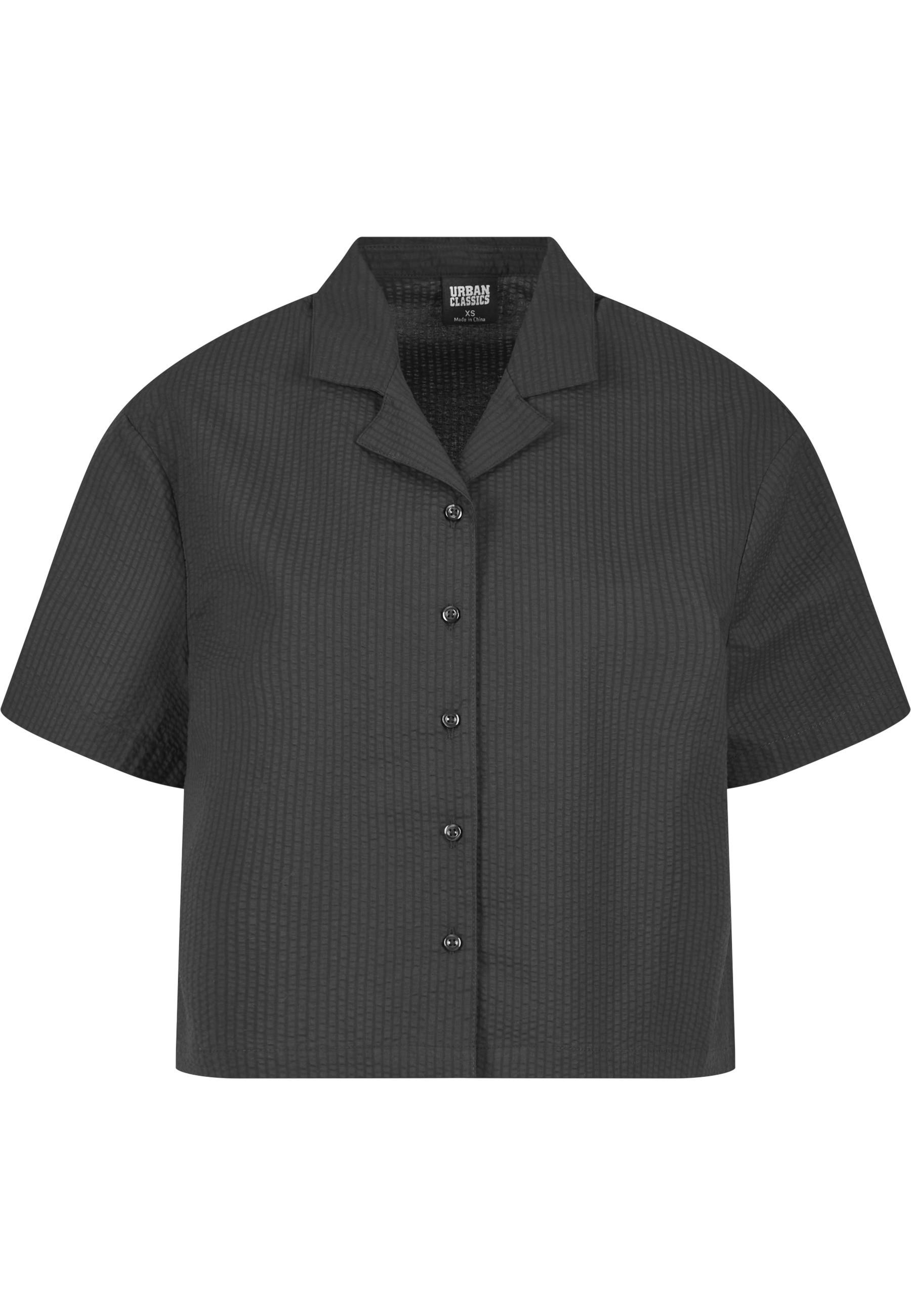 URBAN CLASSICS Langarmhemd "Urban Classics Damen Ladies Seersucker Shirt"