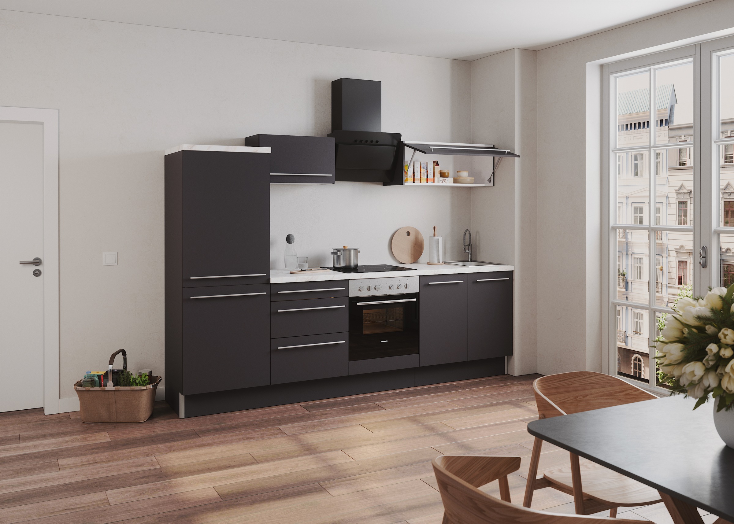 KOCHSTATION Küche "KS-Bern2", Breite 270 cm, wahlweise mit E-Geräten, Seite günstig online kaufen