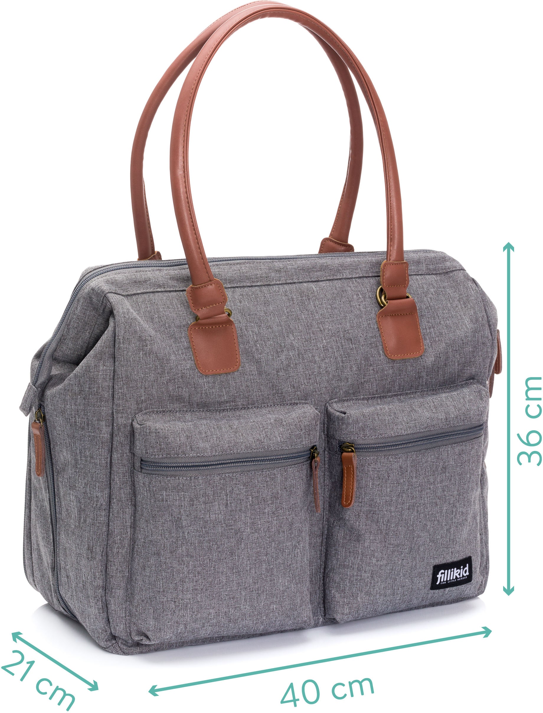 Fillikid Wickeltasche »Oxford, grau melange«, mit Wickelunterlage