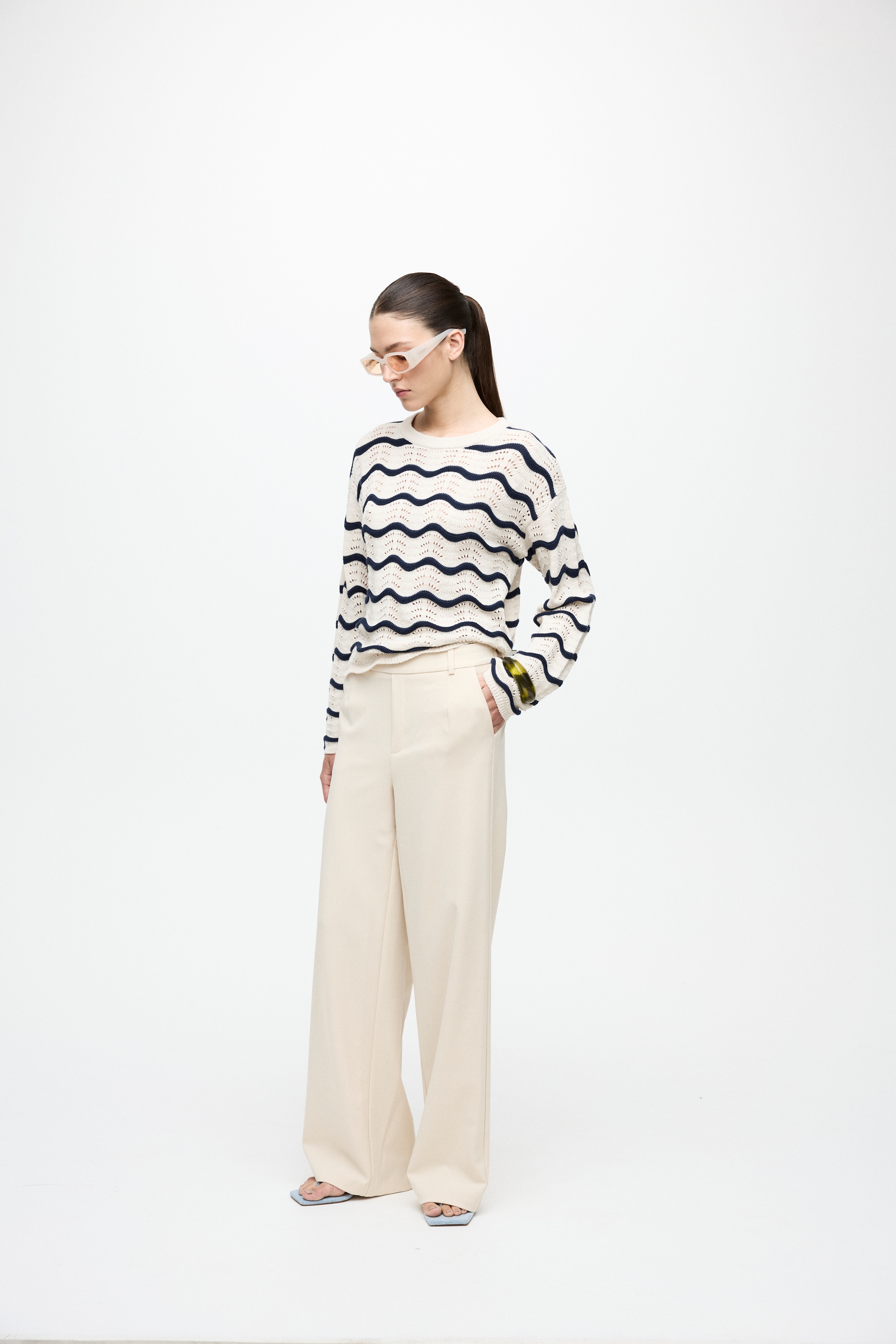 Vila Strickpullover »VIWAVE O-NECK LS POINTELLE KNIT TOP-NOOS«