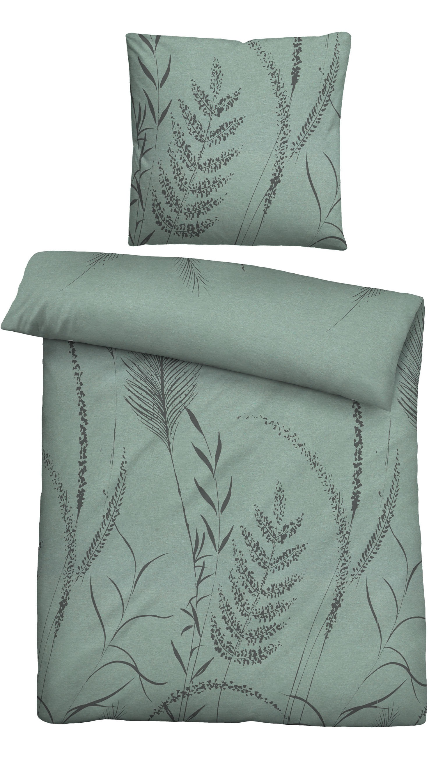 Thumbnail - Biberna Bettwäsche "0840518" 2 Stk. tlg. kuschelig warm, samtweich, Melange, 100% Baumwolle, made in Germany