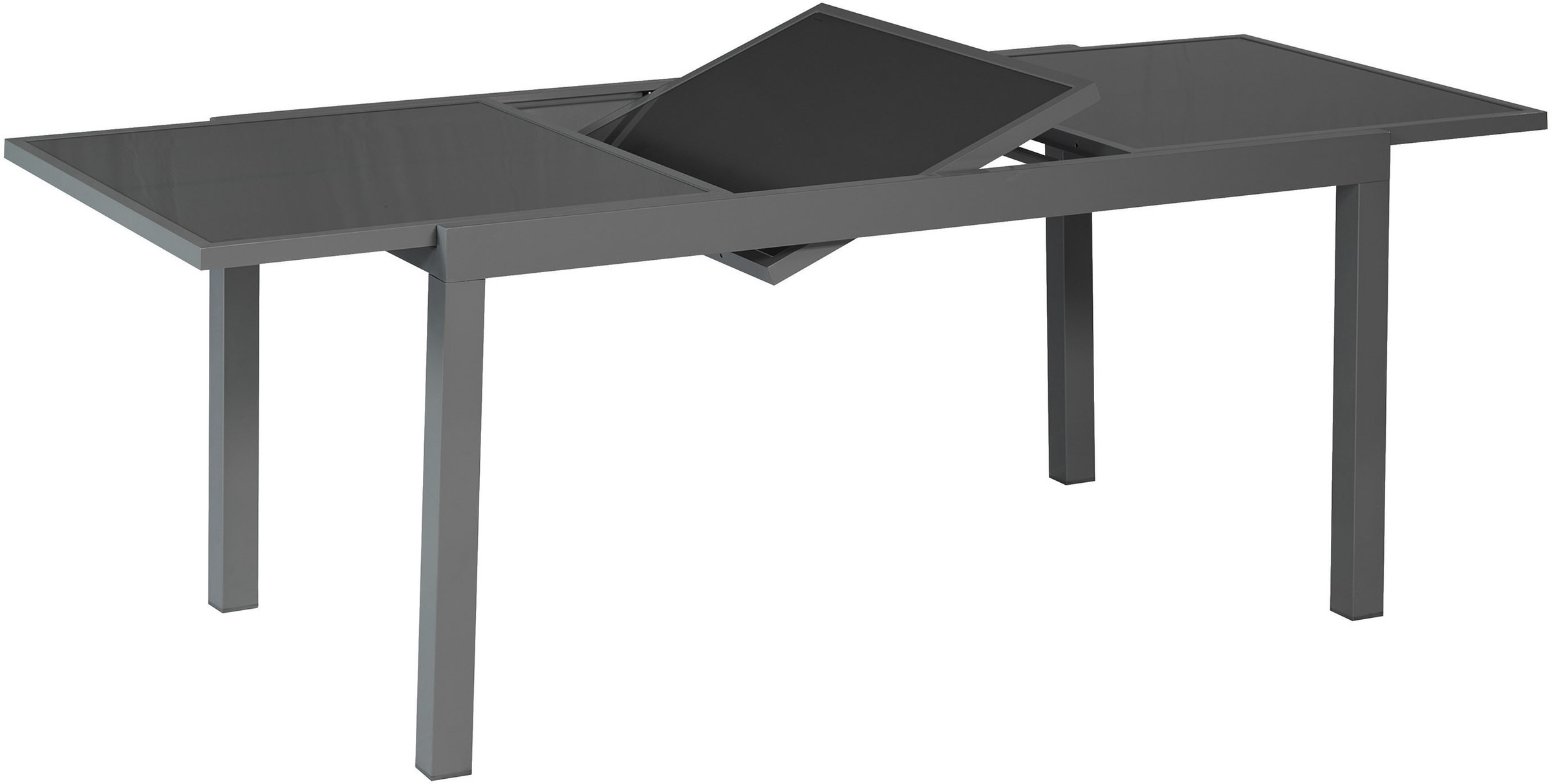 MERXX Garten-Essgruppe »»Milano««, (Set, 5 tlg.), Sessel stapelbar, Tisch ausziehbar