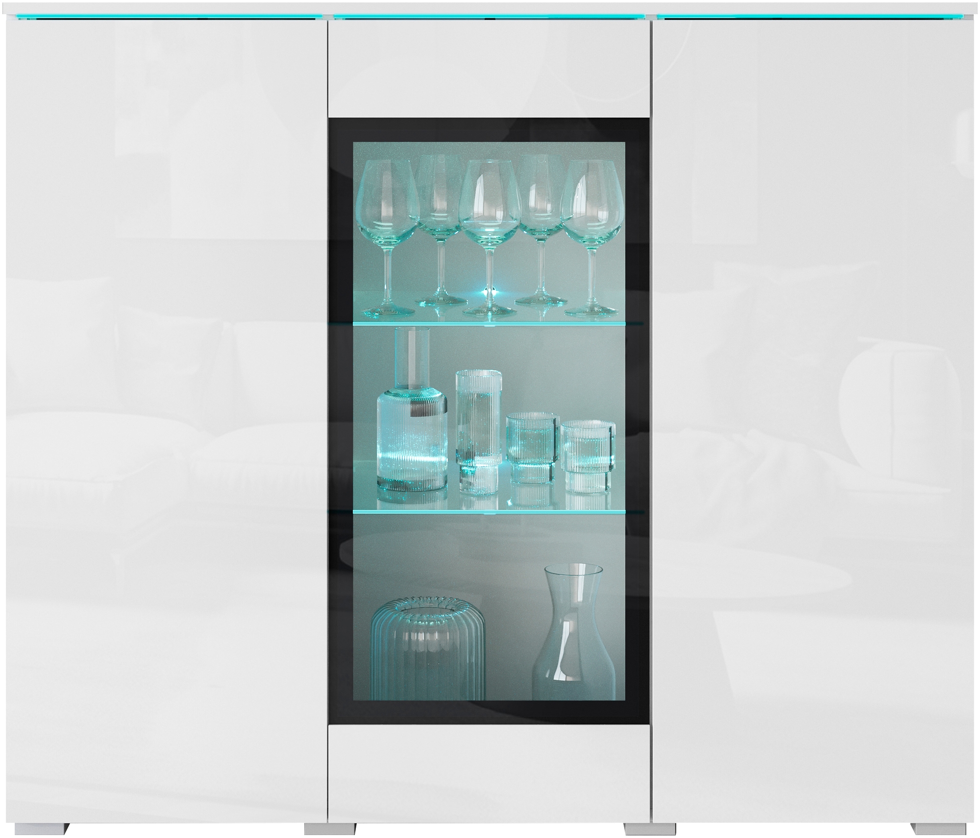 INOSIGN Highboard »Vera«, Highboard mit 4 Türen, 9 Fächern, verglasten Türen