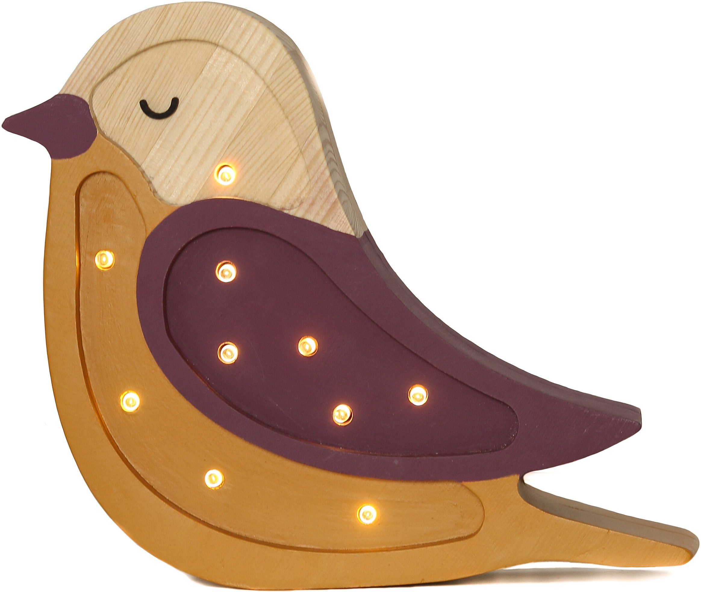little lights LED Tischleuchte Vogel, LED-Modul, 1 St., Warmweiß, mit Dimmer und Fernbedienung, Timer