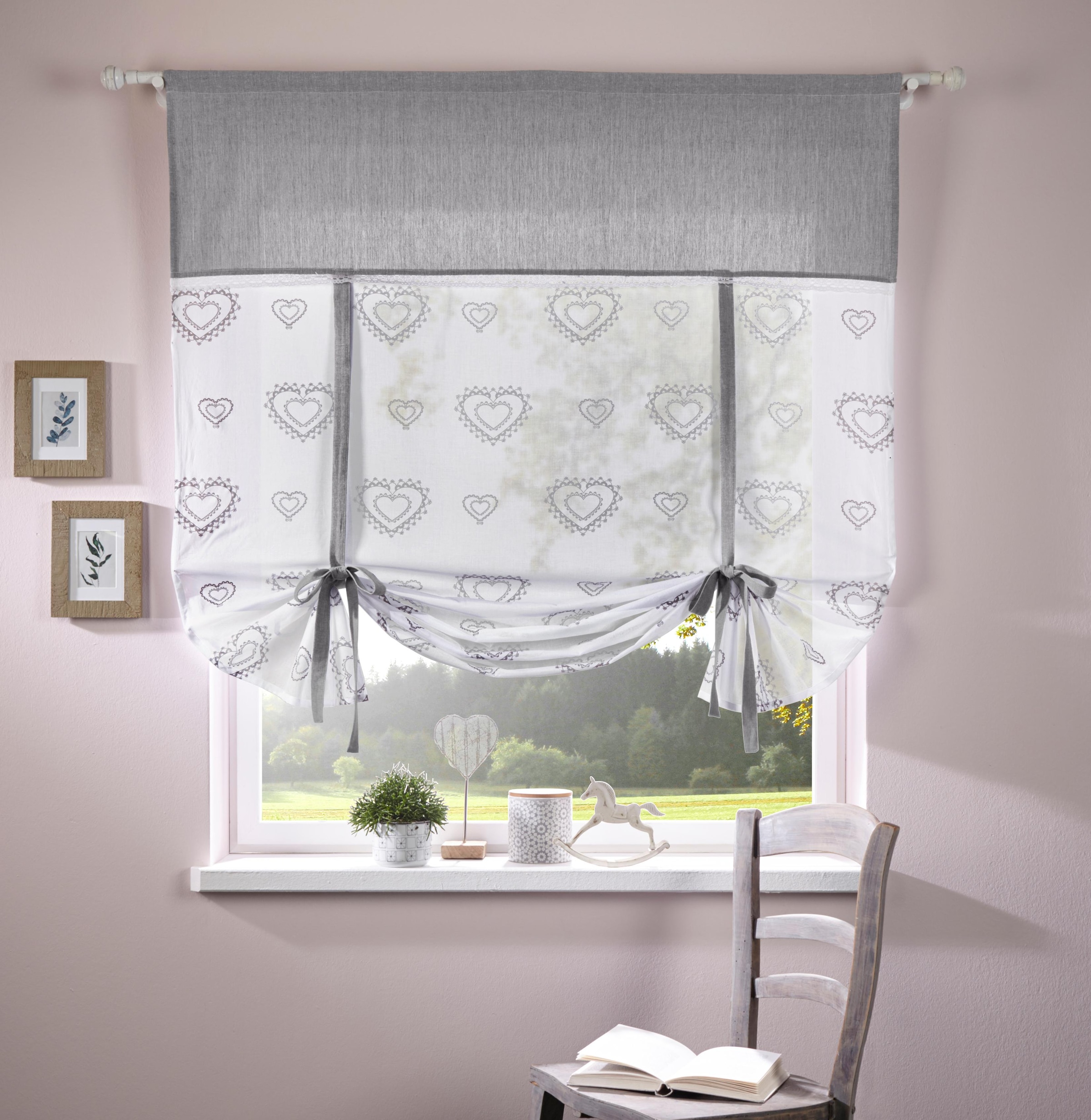 my home Gardine "Louis" Stangendurchzug 1 Stk. tlg. halbtransparent, einsei günstig online kaufen
