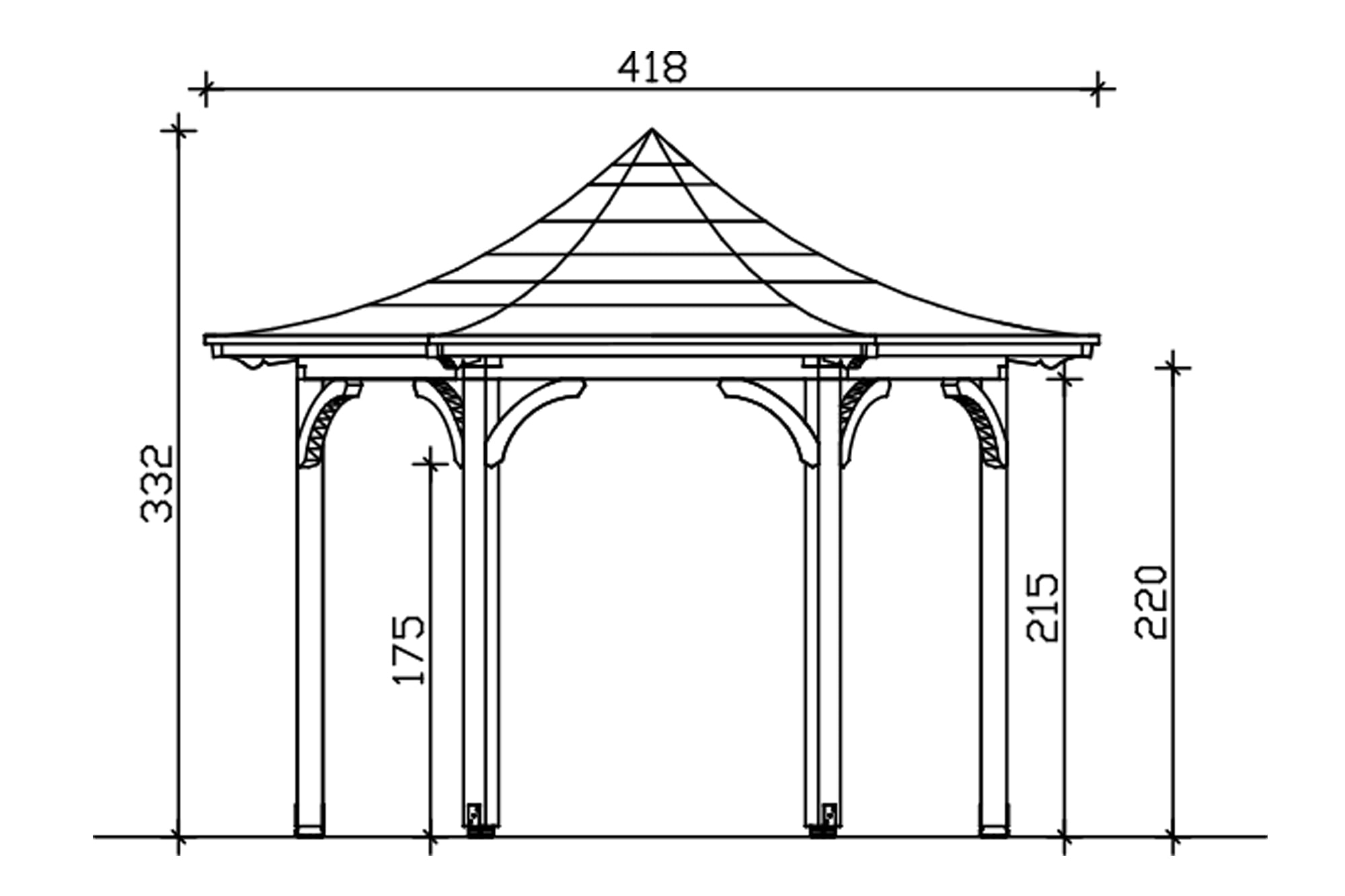 Skanholz Pavillon »Versailles«, 6-Eck, BxT: 418x360 cm