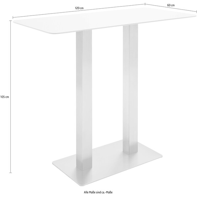 MCA furniture Bartisch »Zarina«, Bartisch mit Glaskeramik Tischplatte mit Edelstahl  Gestell bestellen | BAUR