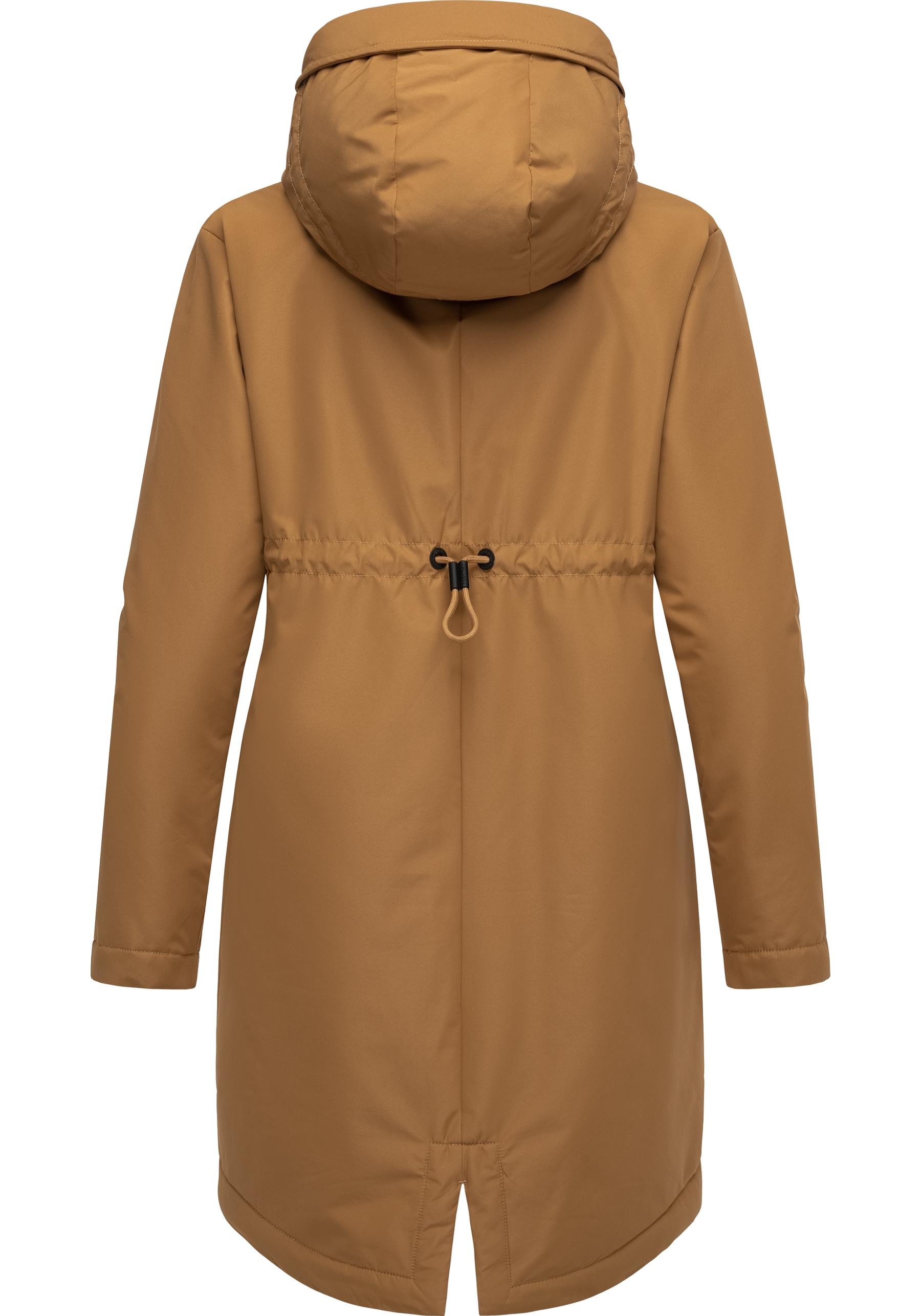 Ragwear Kurzmantel »Holstic«, Wasserdichter Damen Wintermantel mit Kunstfell am Kragen