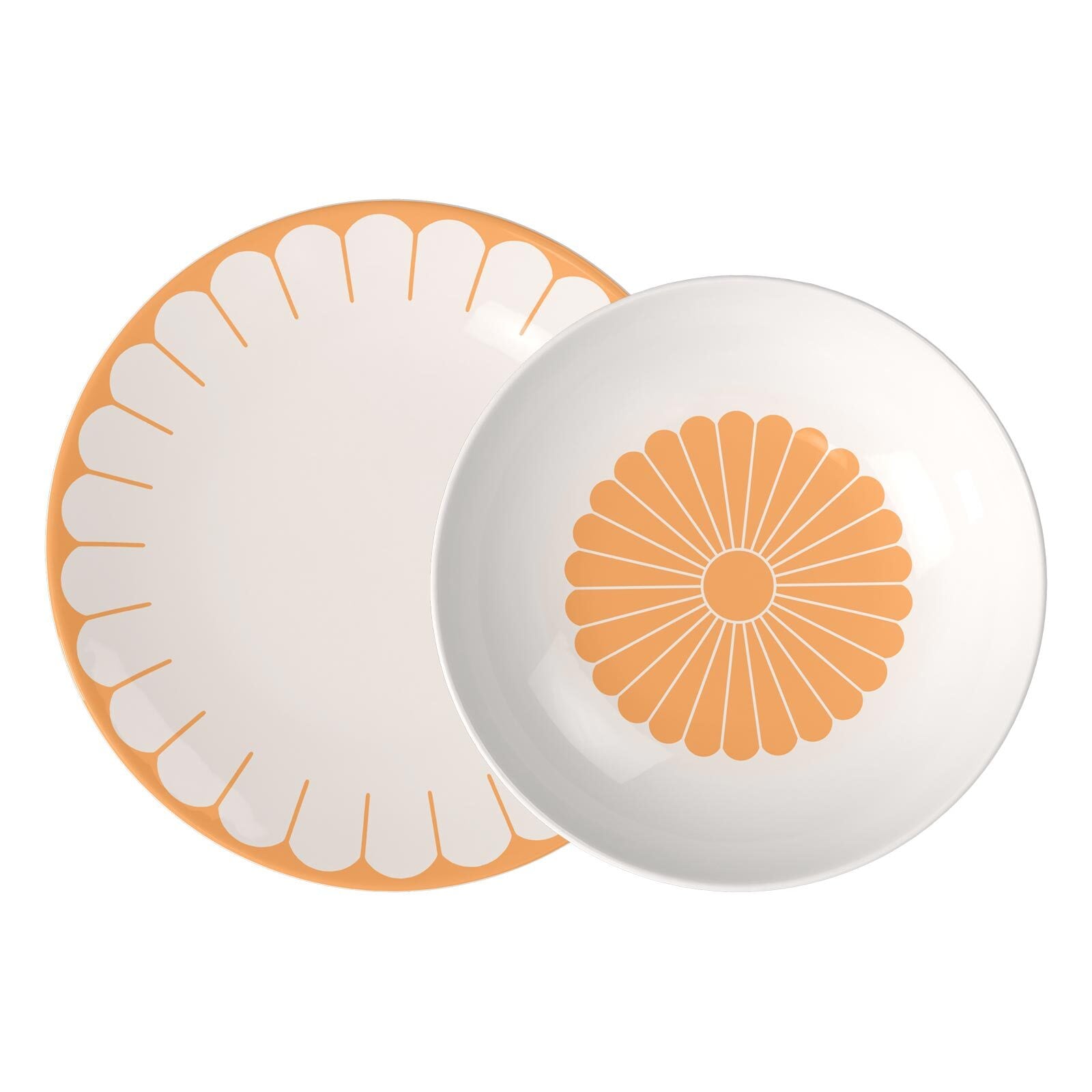 VILLEROY & BOCH Geschirr-Set "Tafelservice Fleur Couleur 12er Set", 12 tlg., gelb, Geschirr-Sets