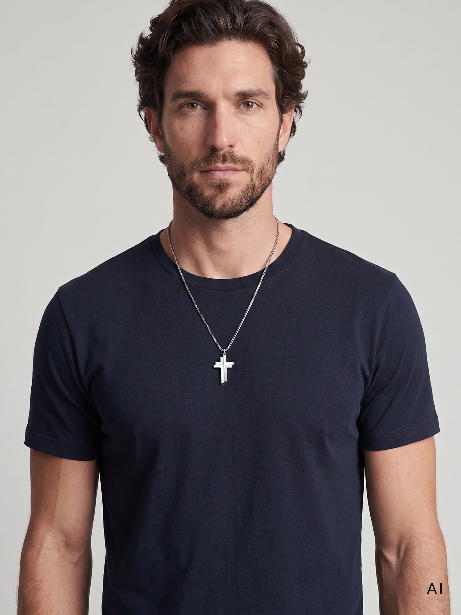s.Oliver Kette mit Anhänger »Schmuck Geschenk Edelstahl Halskette Cross, Kreuz«