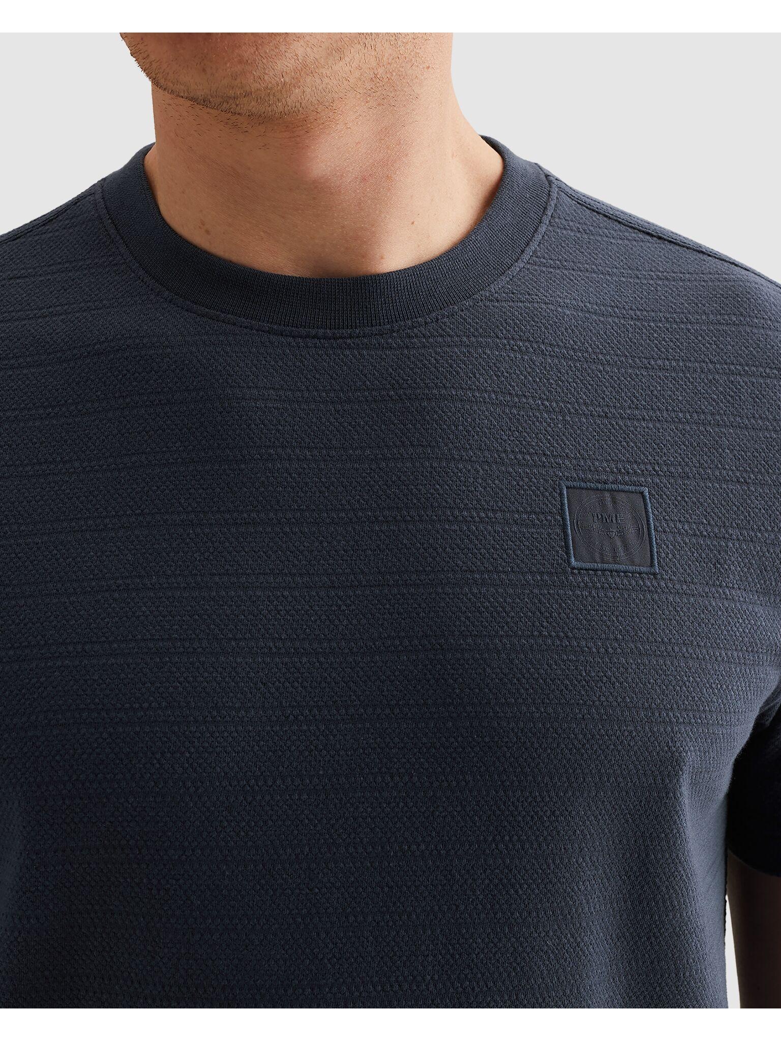 PME LEGEND T-Shirt »Short Sleeve Jacquard Striped« mit Rundhals, Baumwoll-Qualität