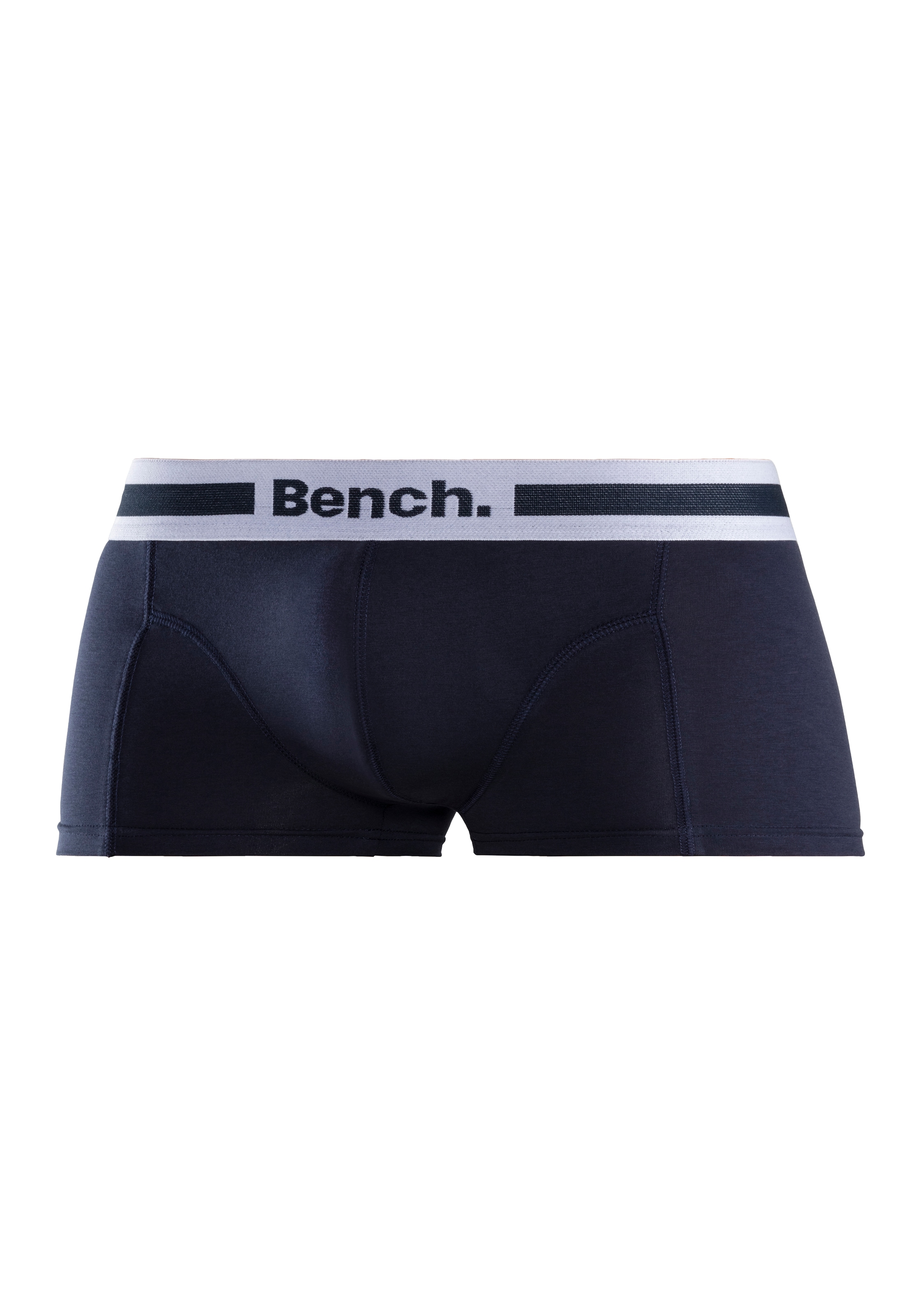 Bench. Boxershorts, (Packung, 4 St.), in Hipster-Form mit Overlock-Nähten vorn