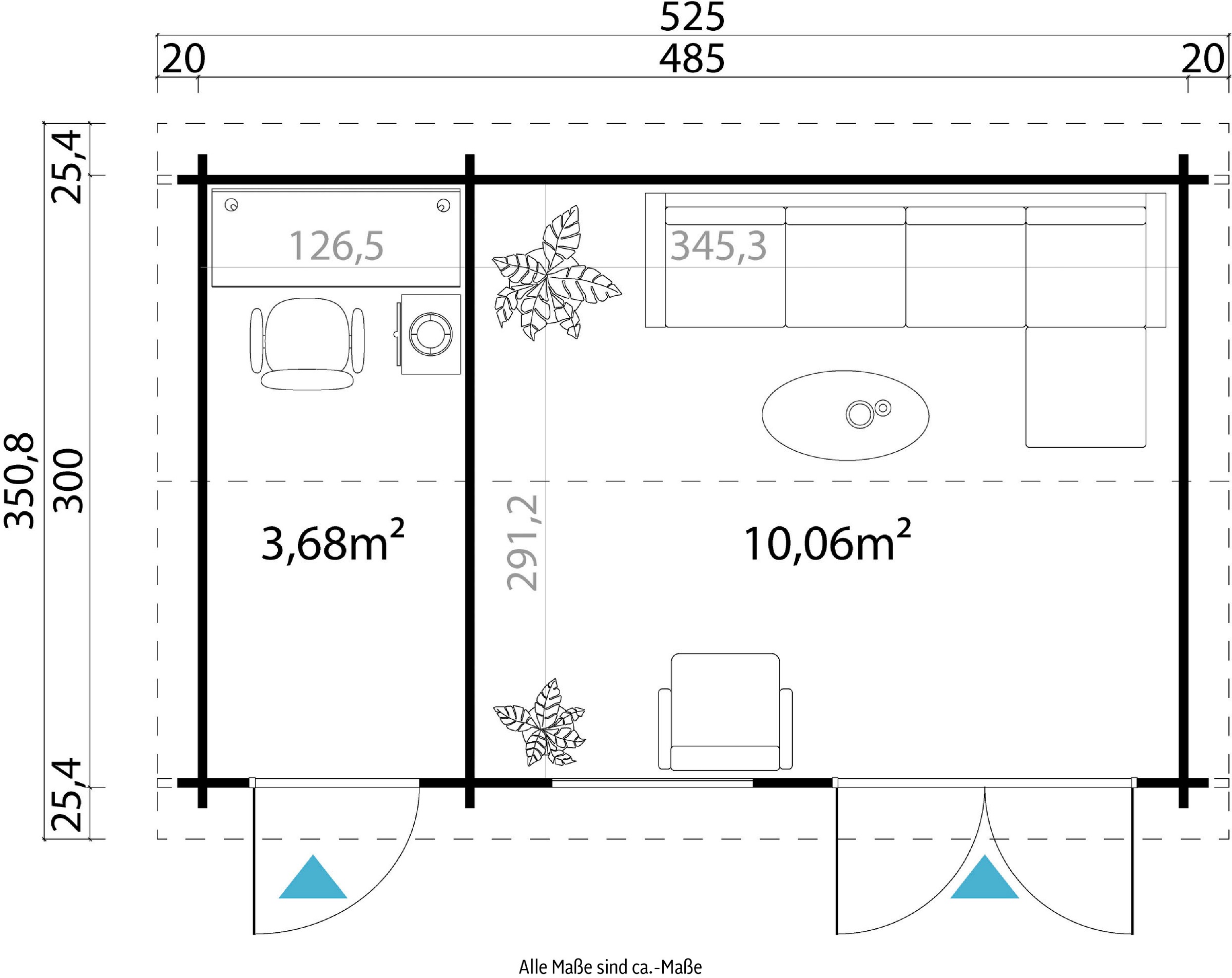 LASITA MAJA Gartenhaus »WREXHAM«, (Set, inkl. Fussbodenbretter zum verlegen)