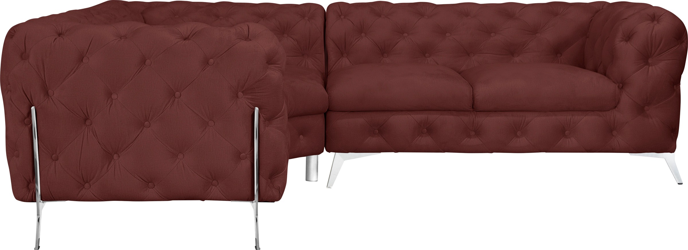 Home affaire Chesterfield-Sofa "Amaury L-Form" moderne Chersterfield-Optik, günstig online kaufen