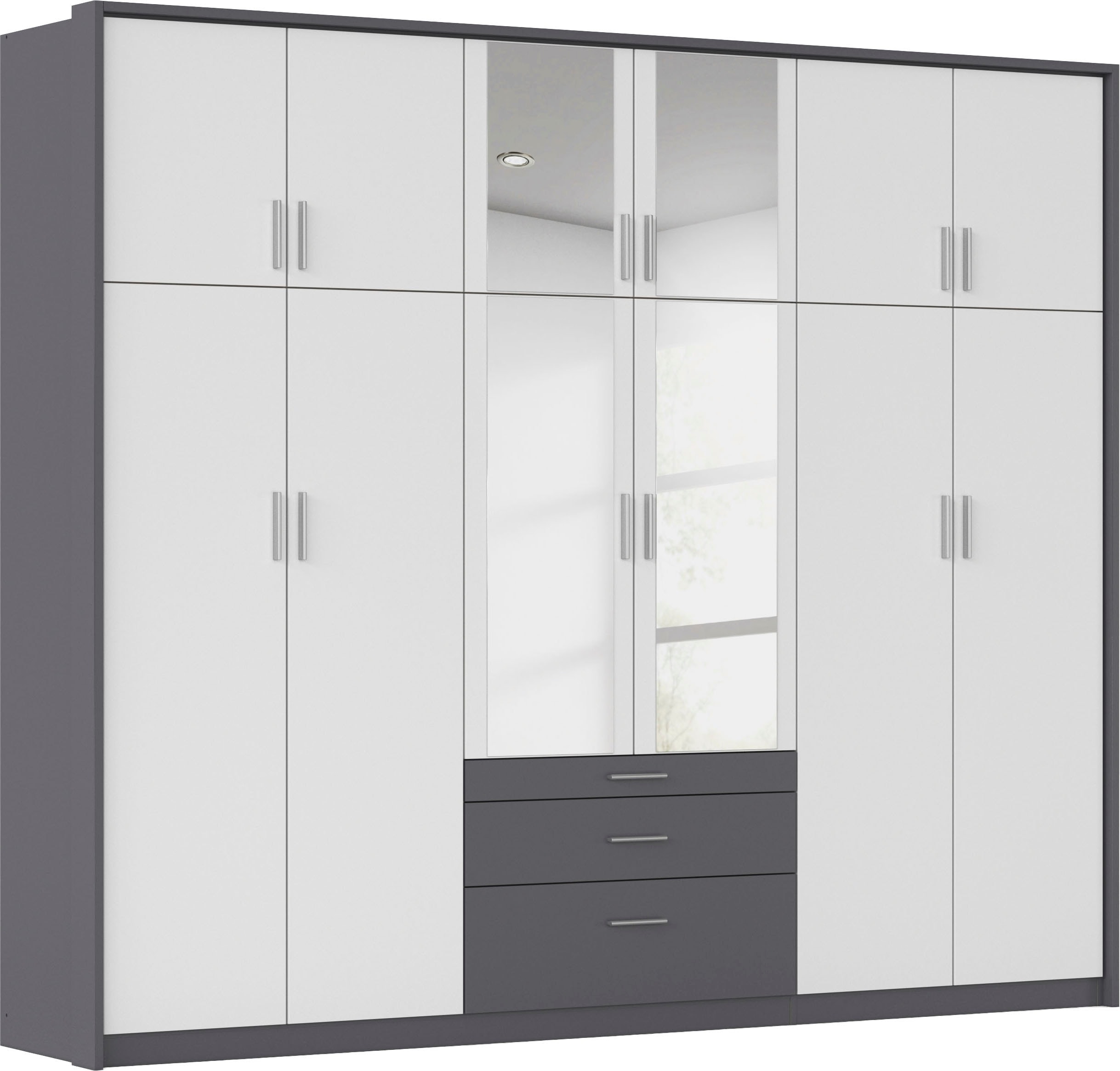 rauch Kleiderschrank "Schrank Drehtürenschrank Garderobe Ankleide Schlafzimmer HILDESHEIM" Breiten: 185/275 cm, Höhe 231 cm, oberste Schublade mit praktischer Facheinteilung MADE IN GERMANY